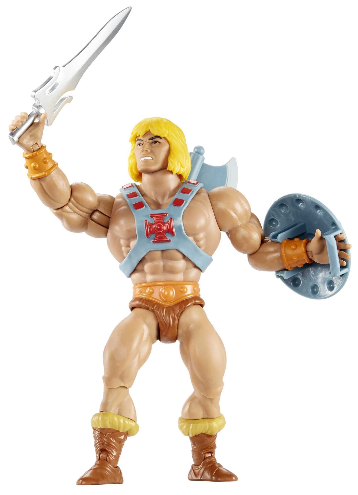 Les Maîtres de L’Univers Origins – Figurine Articulée Mdu Musclor de 14 Cm (5,5) Po Avec Épée, Hache et Bouclier