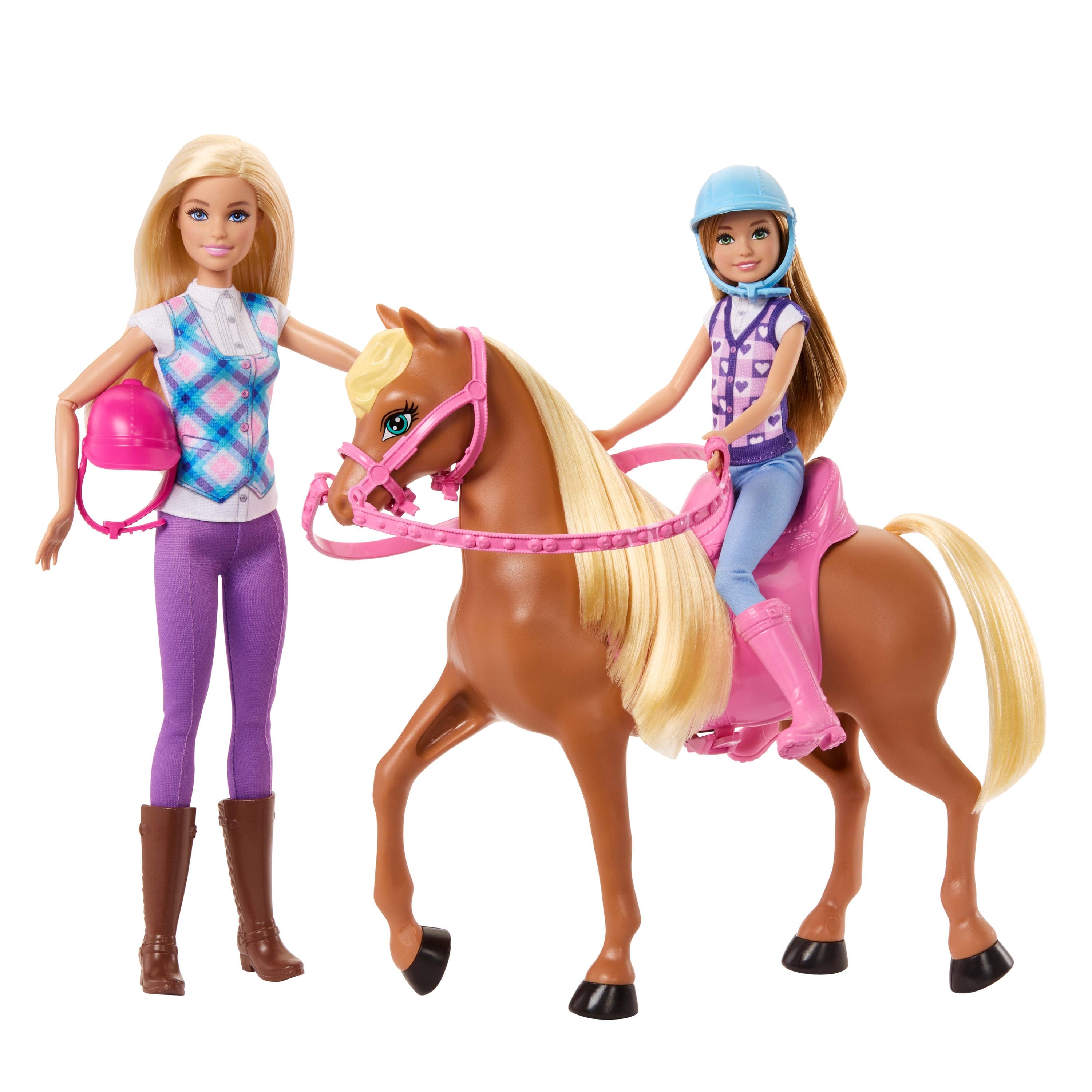 Barbie Coffret Cheval et 2 Poupées Avec Casques et Accessoires