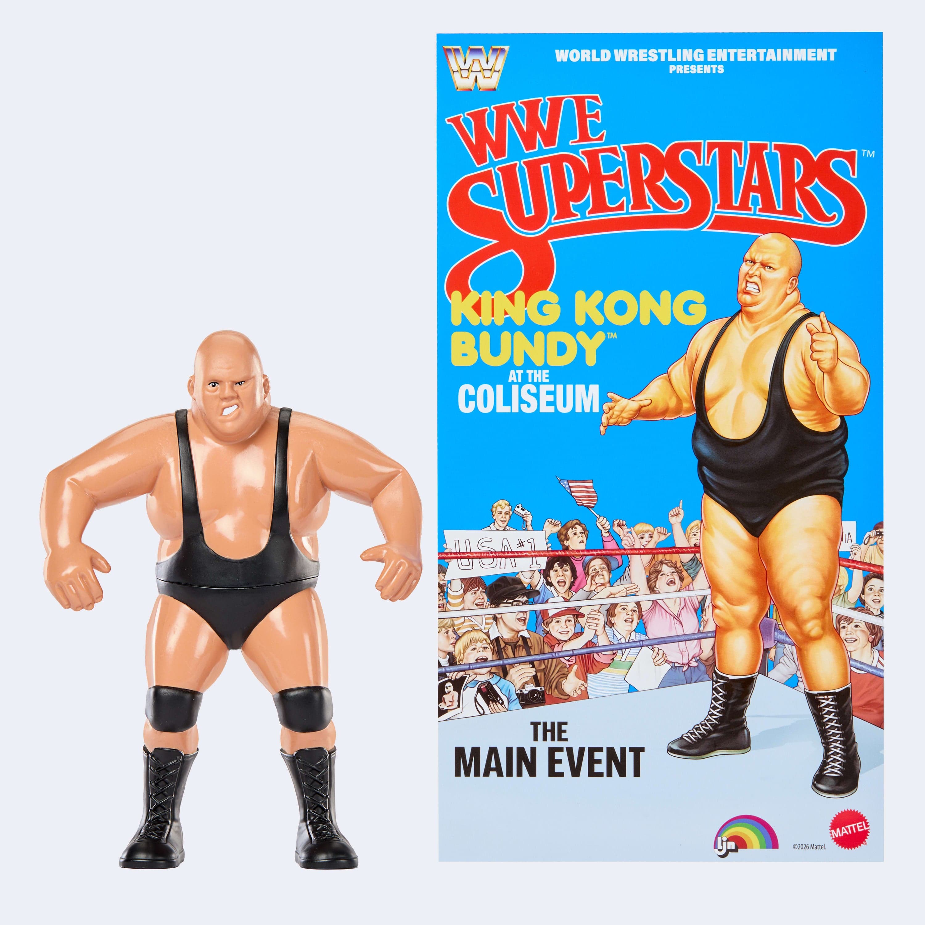 Ljn WWE Superstars King Kong Bundy Action Figure, 1980s Retro 8-Inch Collectible Toys