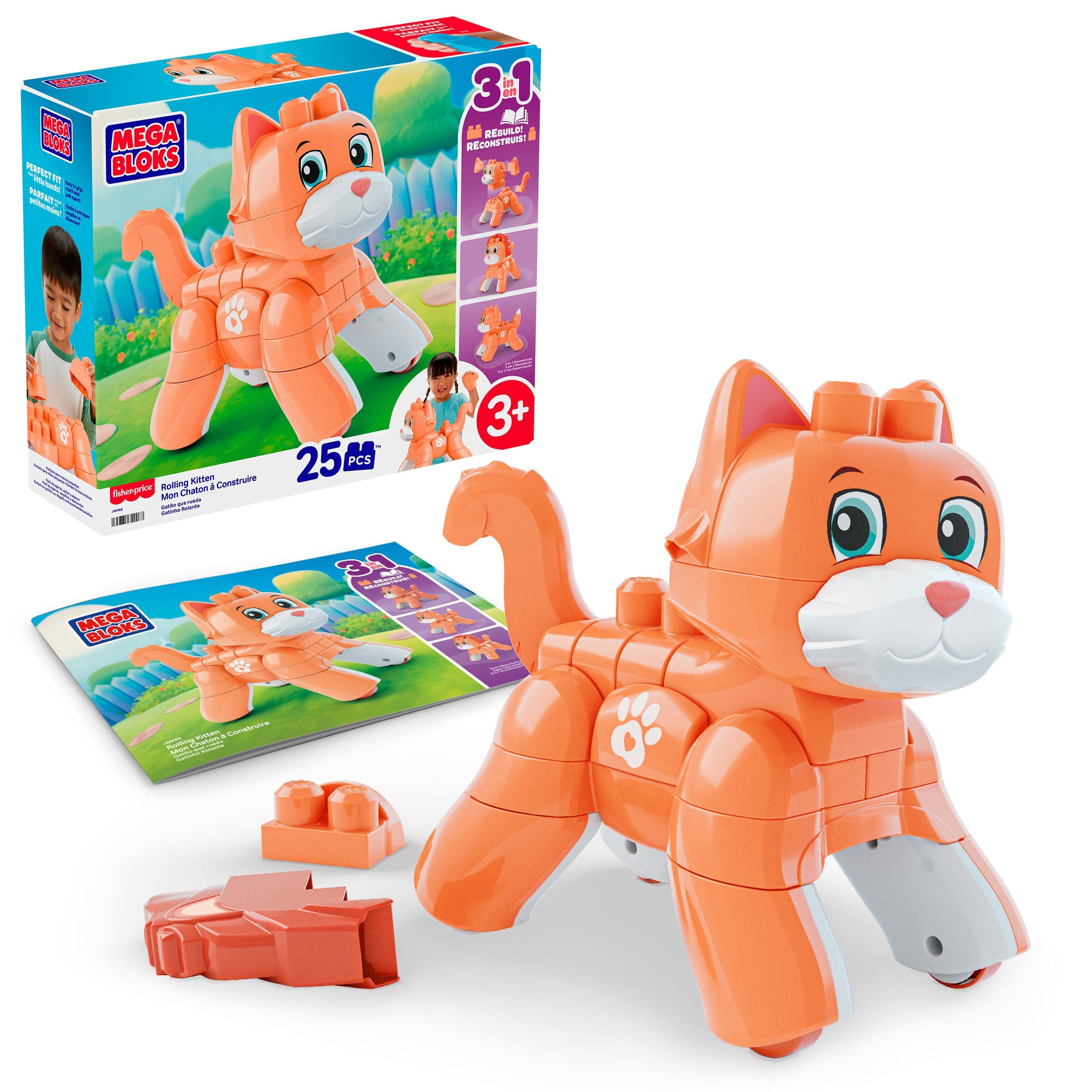 Mega Bloks Jogo de Construção 3 em 1 Gatinho Andador