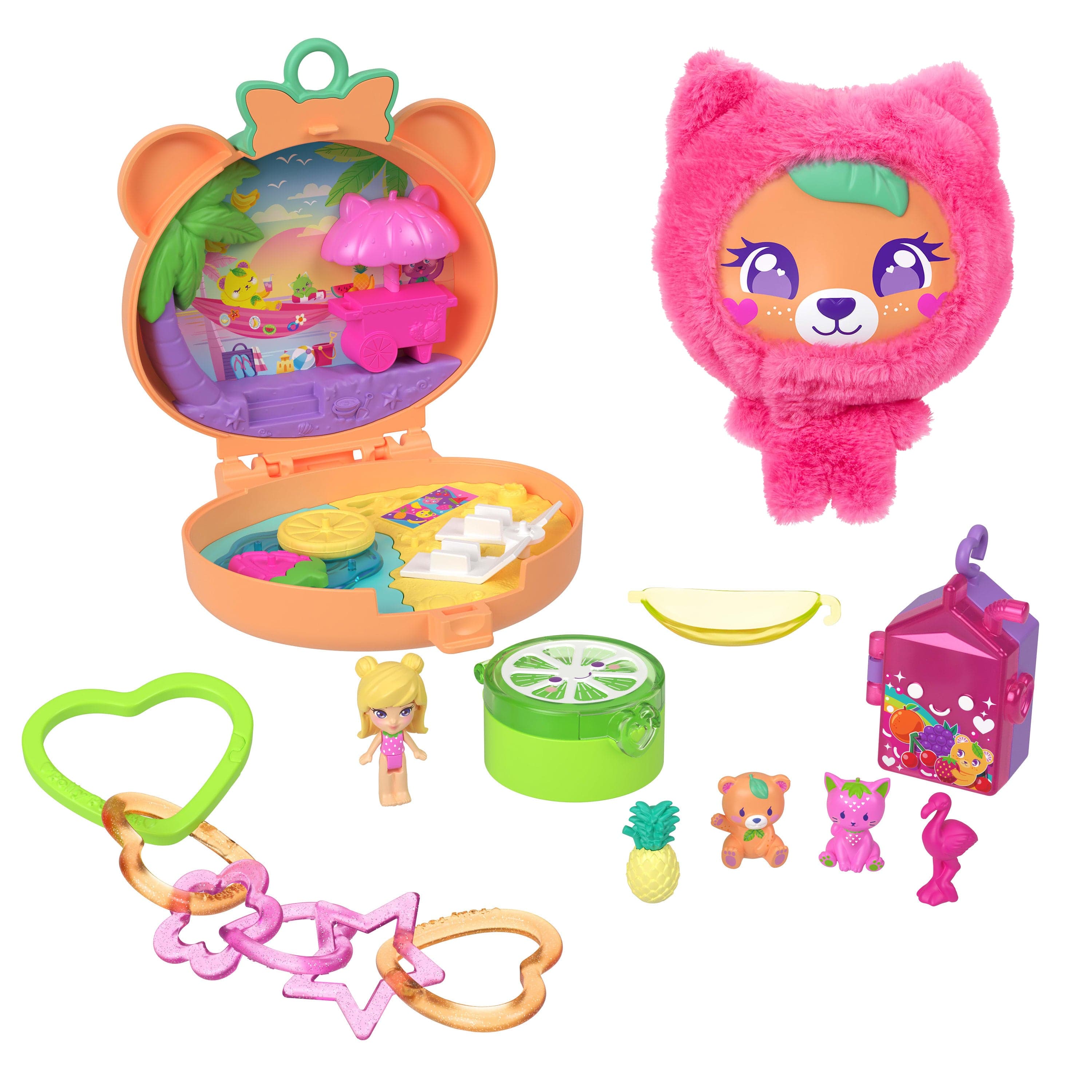 Polly Pocket Conjunto de Brinquedo Compacto Ursinho de Pelúcia