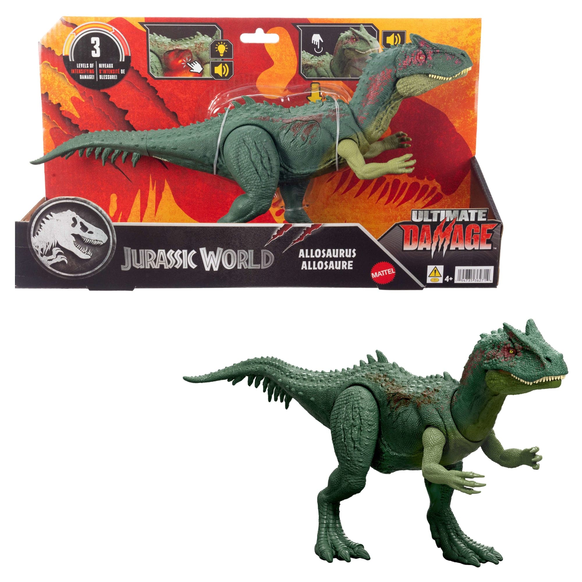 Jurassic World Renaissance-Ultimate Damage-Figurine Allosaure Lumineux