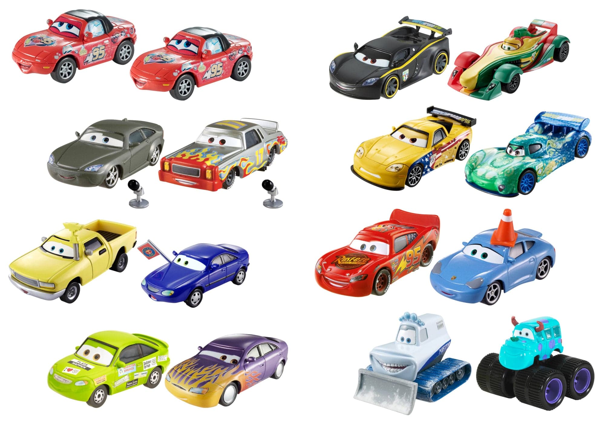 Carros da Disney e Pixar Diecast Veículo de Brinquedo Pacote de 2 Carro Básico Sorpresa