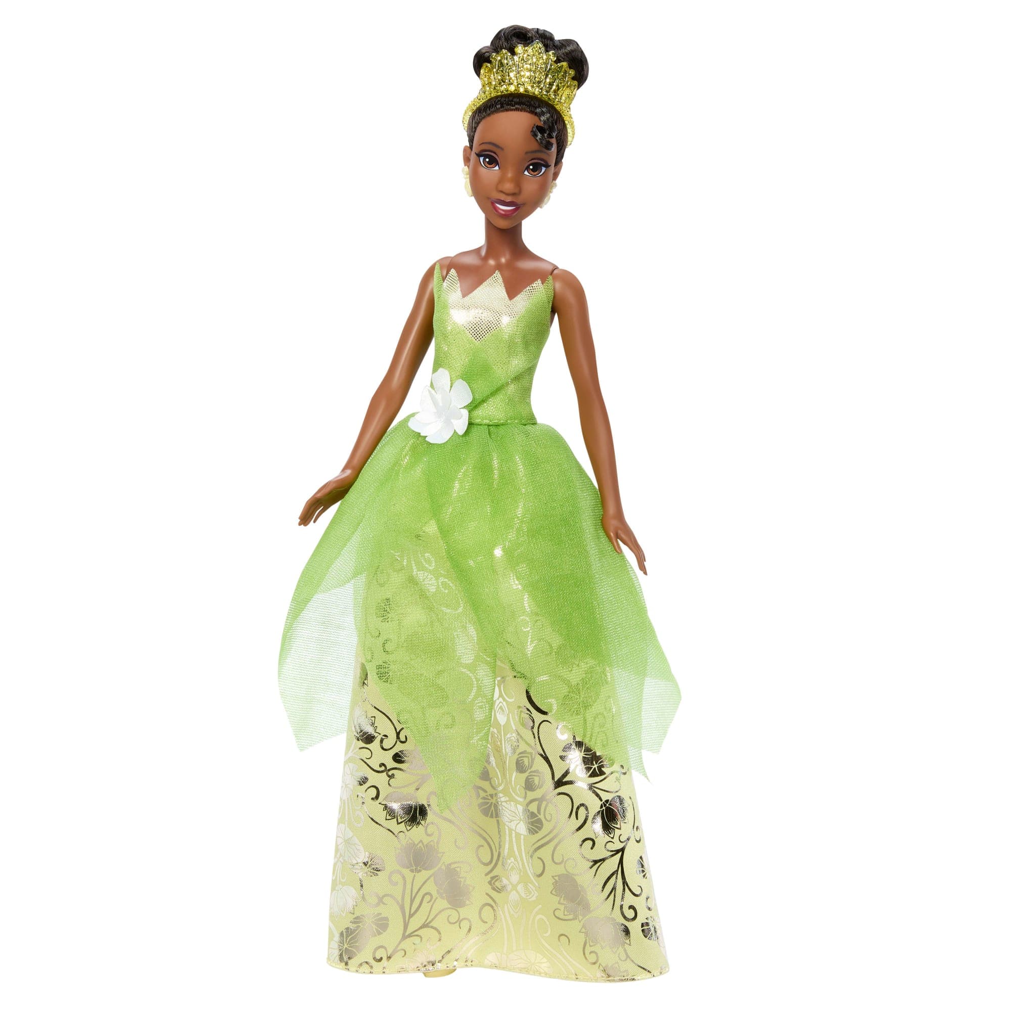 Disney Princess Enchanted Stories Tiana Fashion Doll With Sparkling Dress & Accessories, Posable