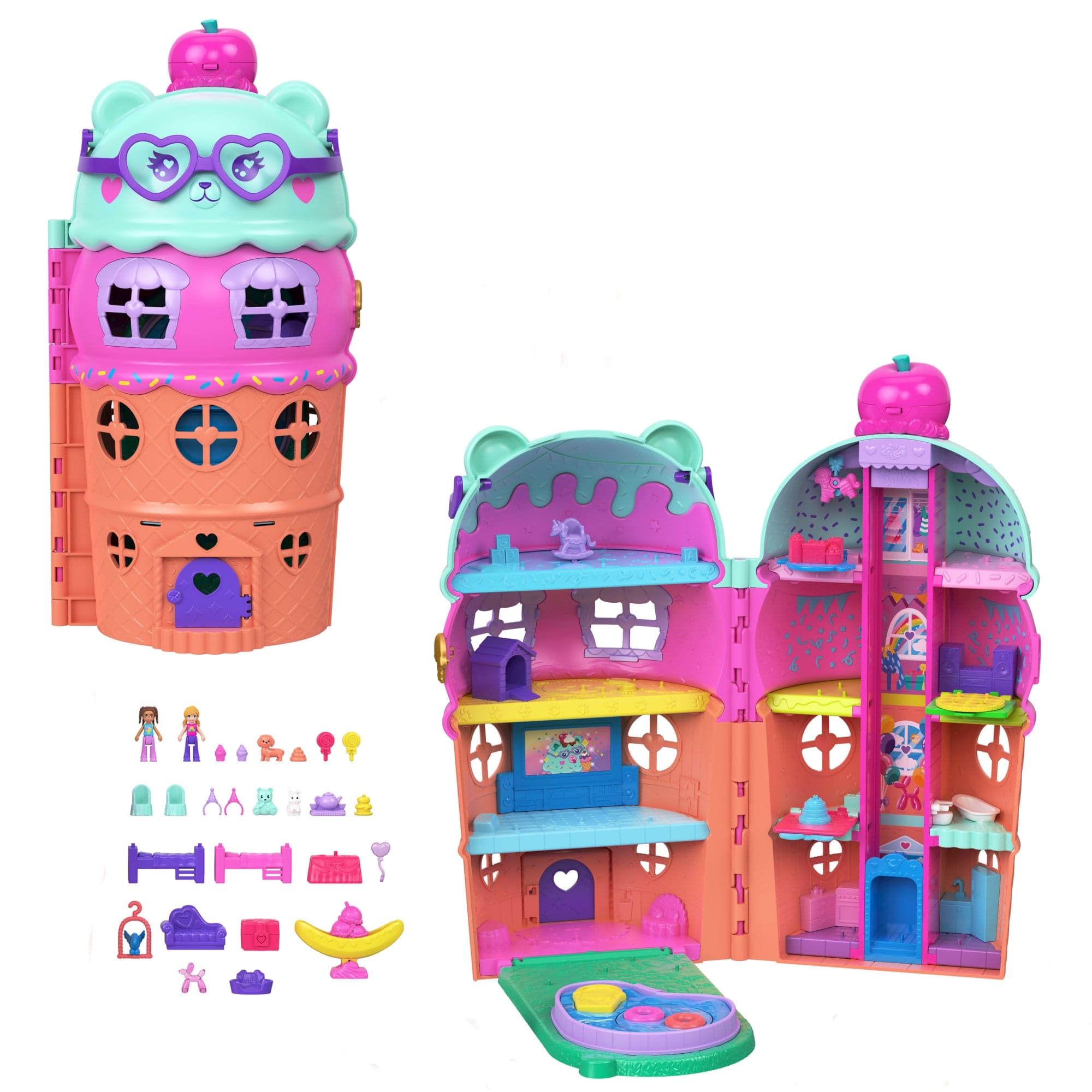 Polly Pocket Conjunto de Brinquedo Estrojo Casa de Sorvete
