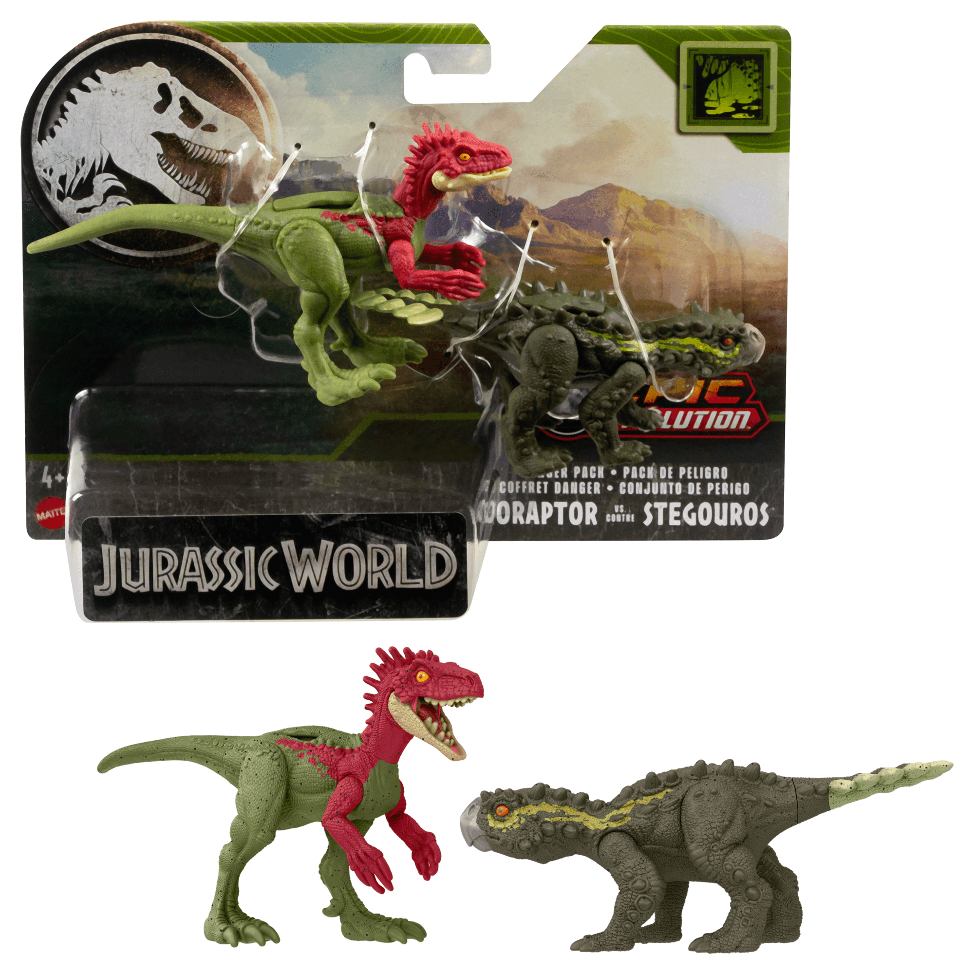 Jurassic World Meute Dangereuse Éoraptor Contre Stégorous