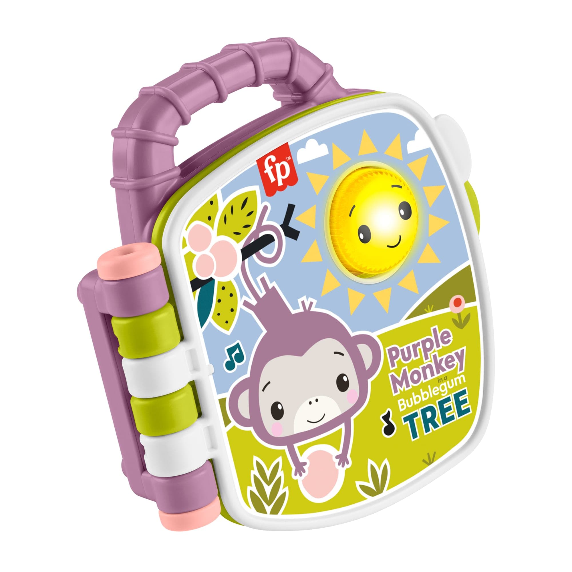 Fisher-Price Purple Monkey Musical Storybook Toy For Baby & Toddler With Lights & Sounds