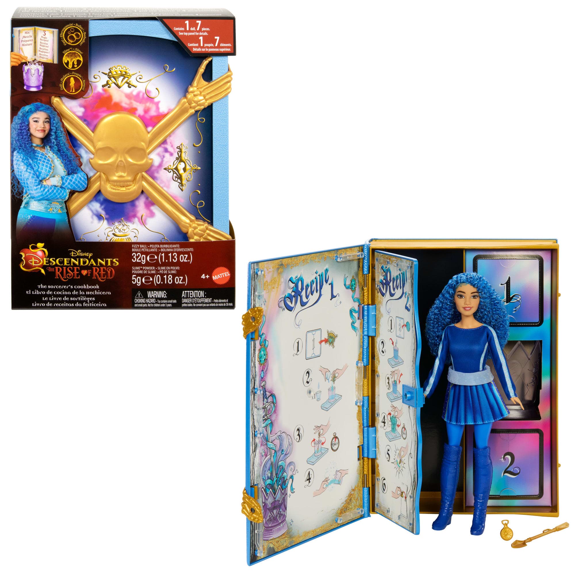 Disney Descendants: The Rise Of Red The Sorcerer's Cookbook With Doll, Fizz, Slime & Doll Reveal Surprises