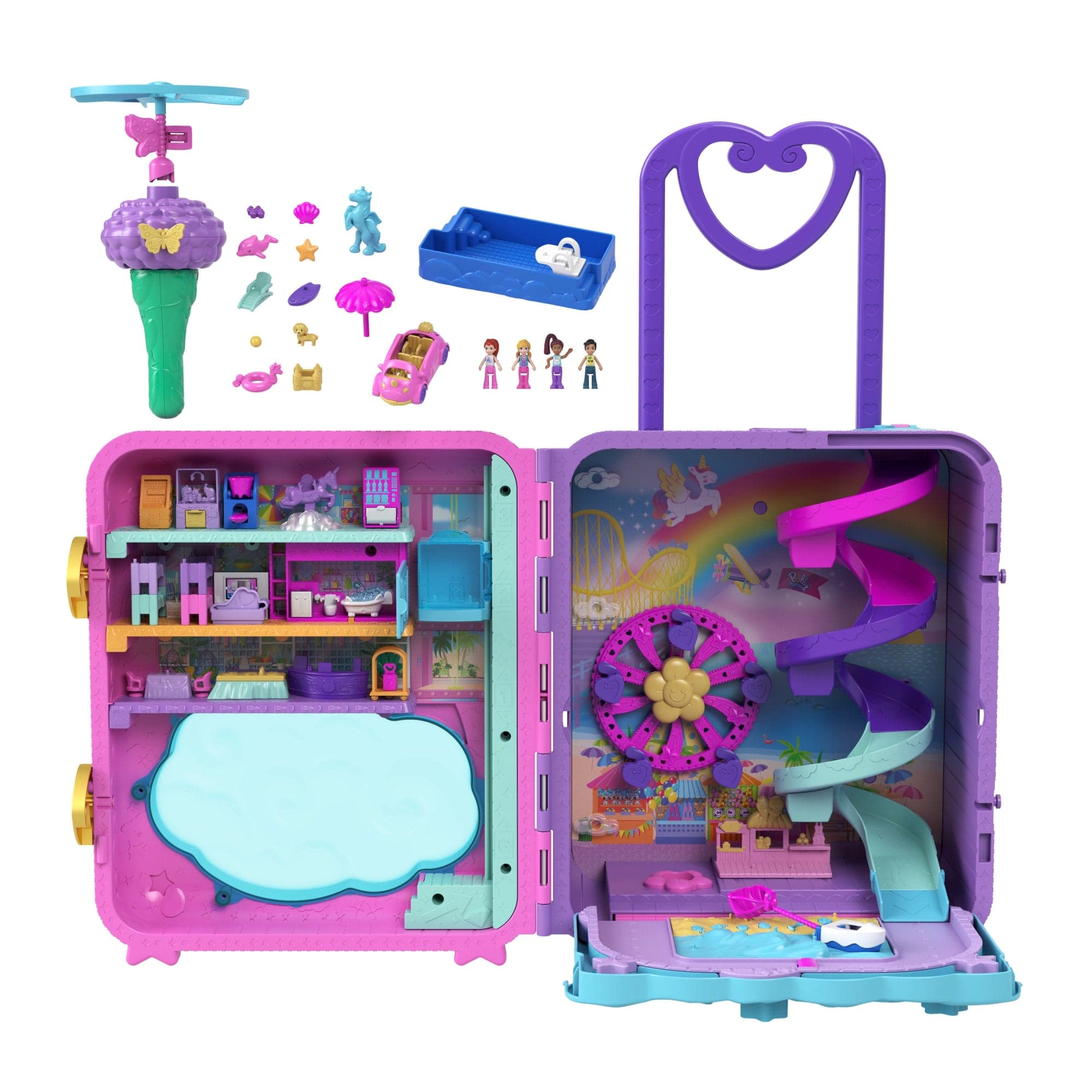 Polly Pocket Conjunto de Brinquedo Pollyville Resort Roll Away