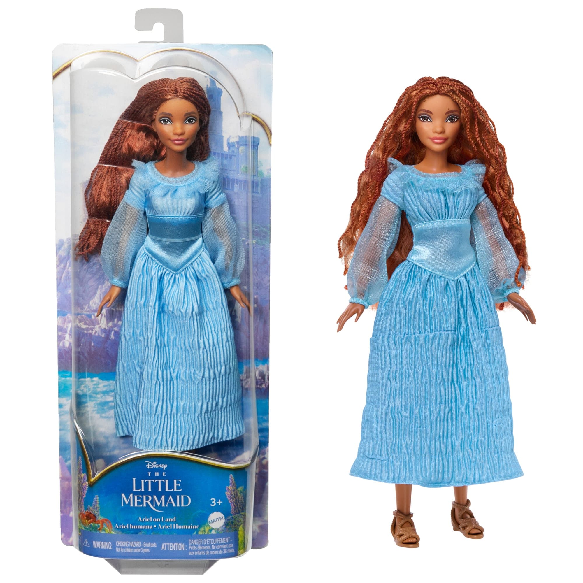 Disney Poupée La Petite Sirène Ariel Humaine, Avec Robe Bleue