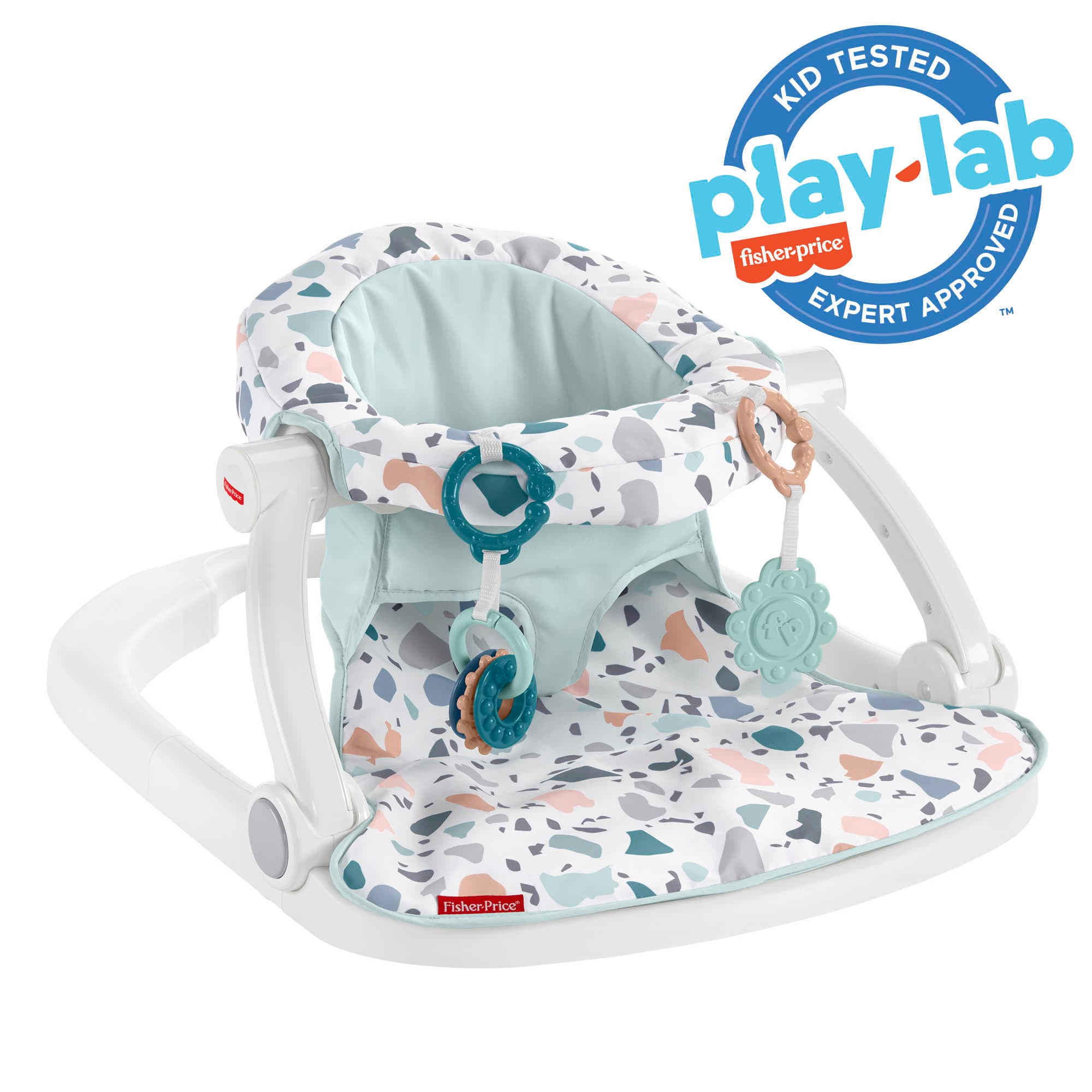 Fisher-Price Sit-Me-Up Floor Seat Portable Baby Chair With Toys, Pacific Pebble