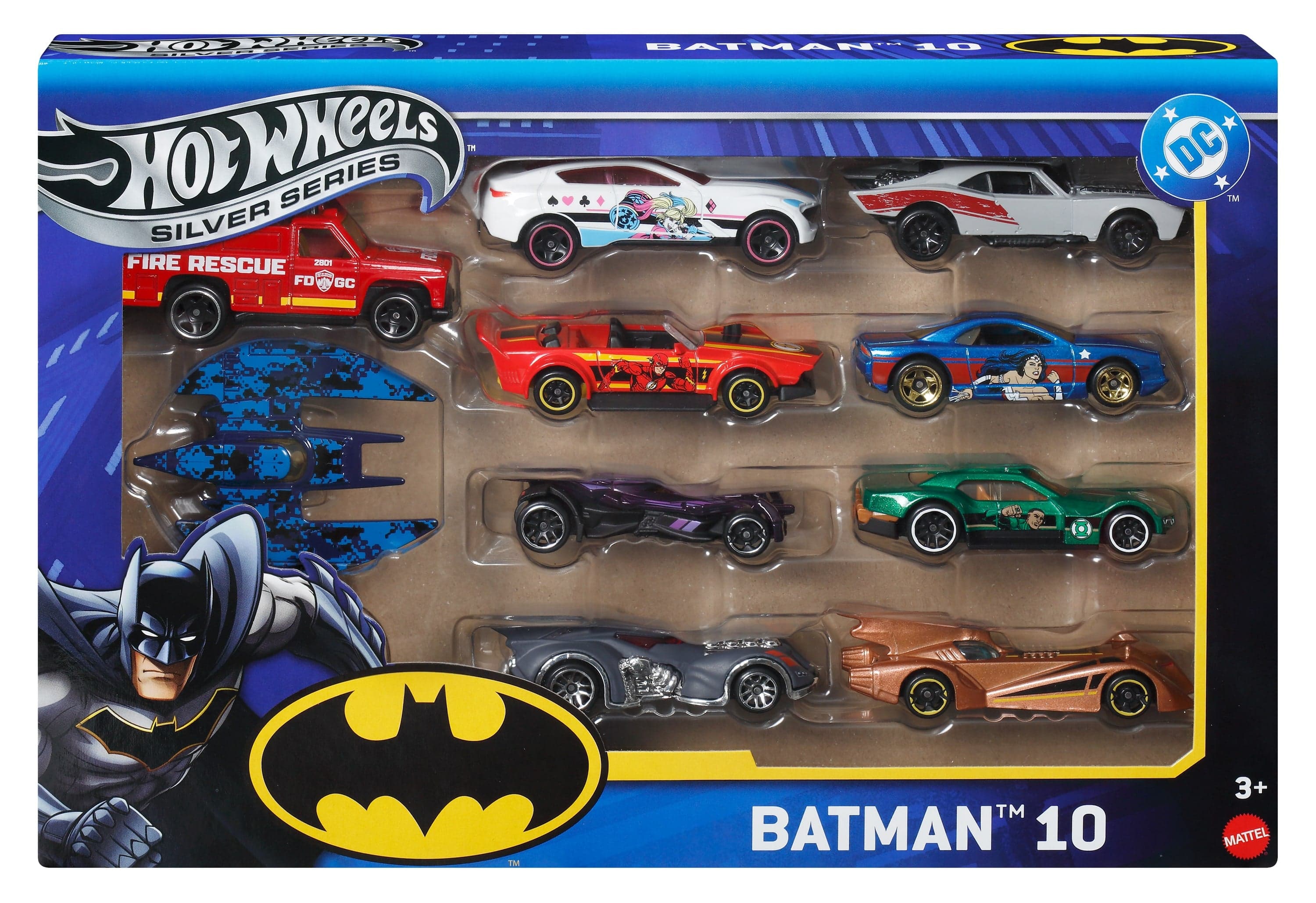 Hot Wheels Silver Series Figura de Acción Paquete Batman de 10 Autos