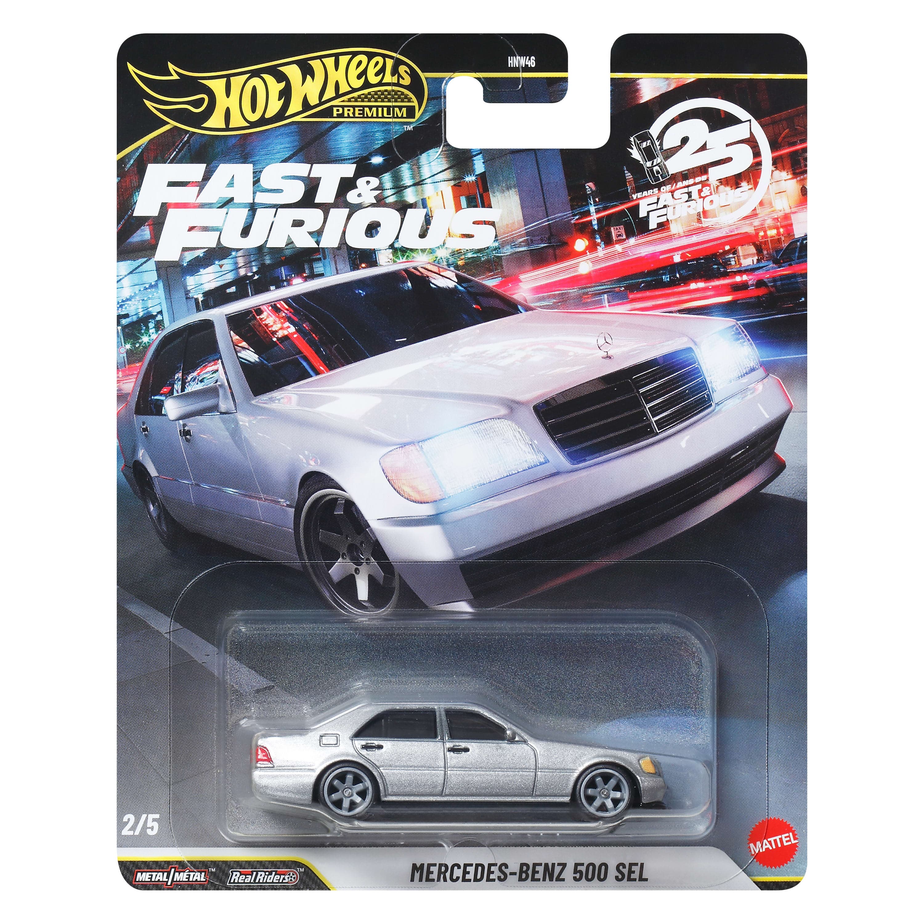 Hot Wheels Collector Vehículo de Colección Auto Rápidos y Furiosos Mercedes-Benz 500 SEL