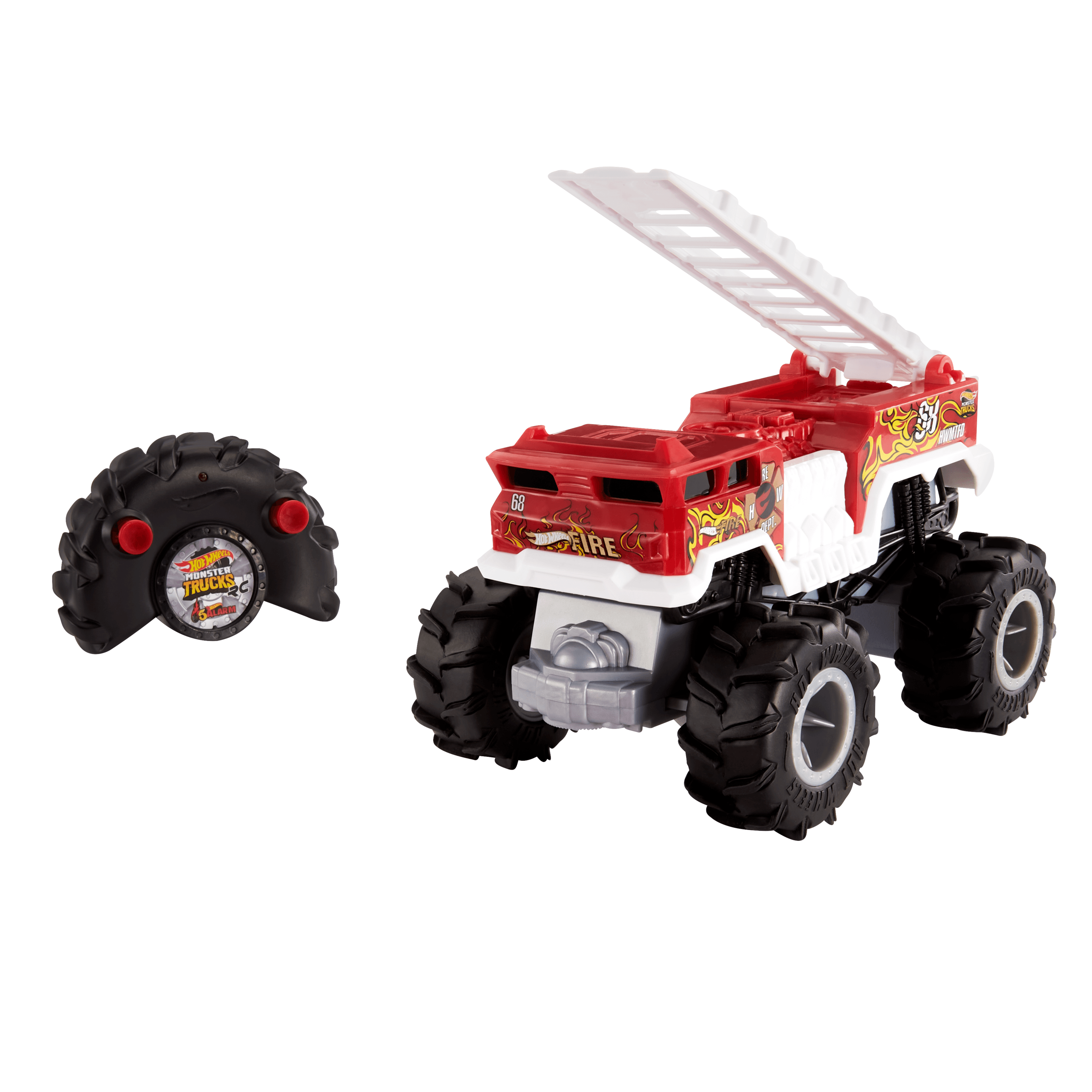 Hot Wheels Monster Trucks 5-Alarm RC in 1:24 Scale, Remote-Control Toy Truck