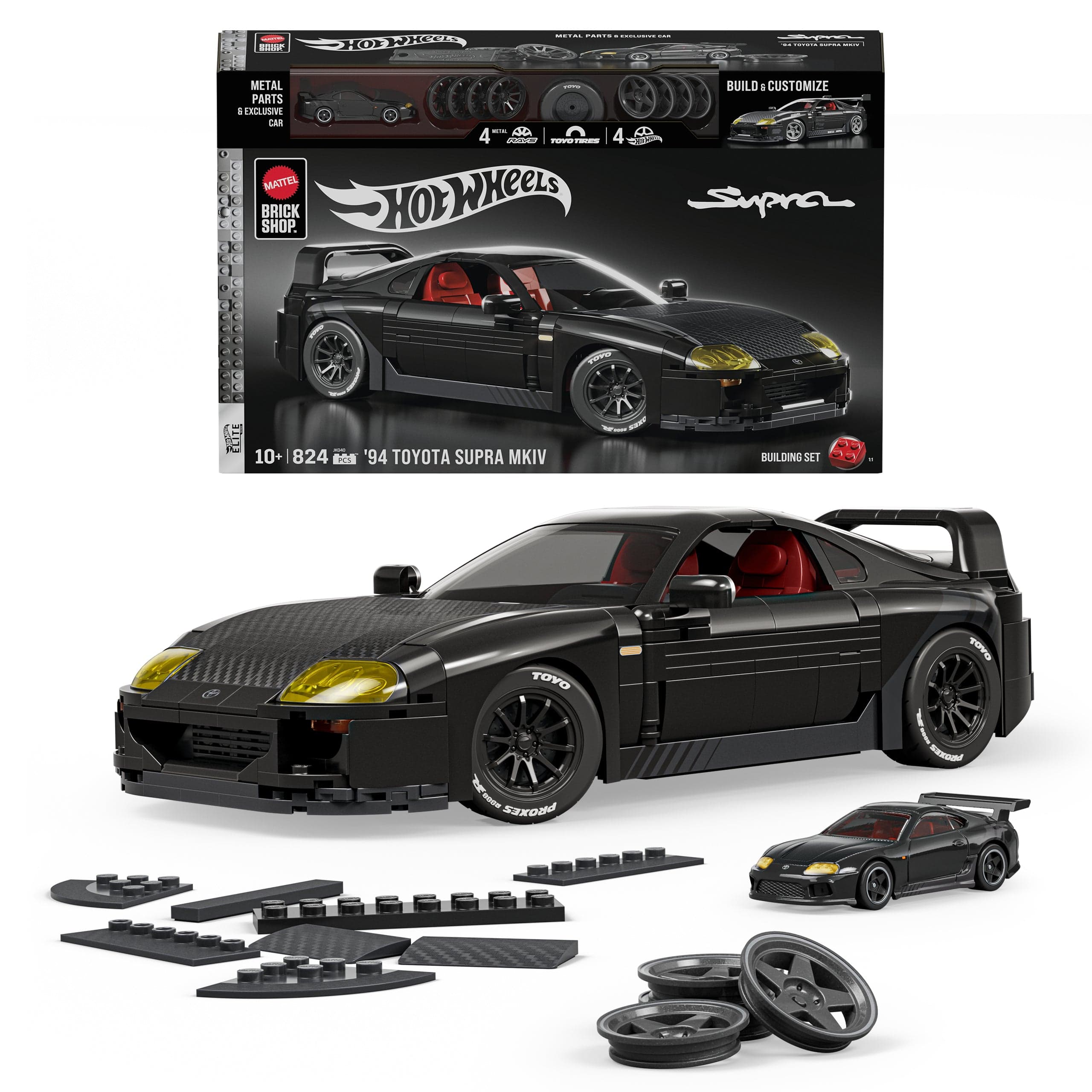 Mattel Brick Shop Hot Wheels ’94 Toyota Supra Mkiv Building Toy Kit