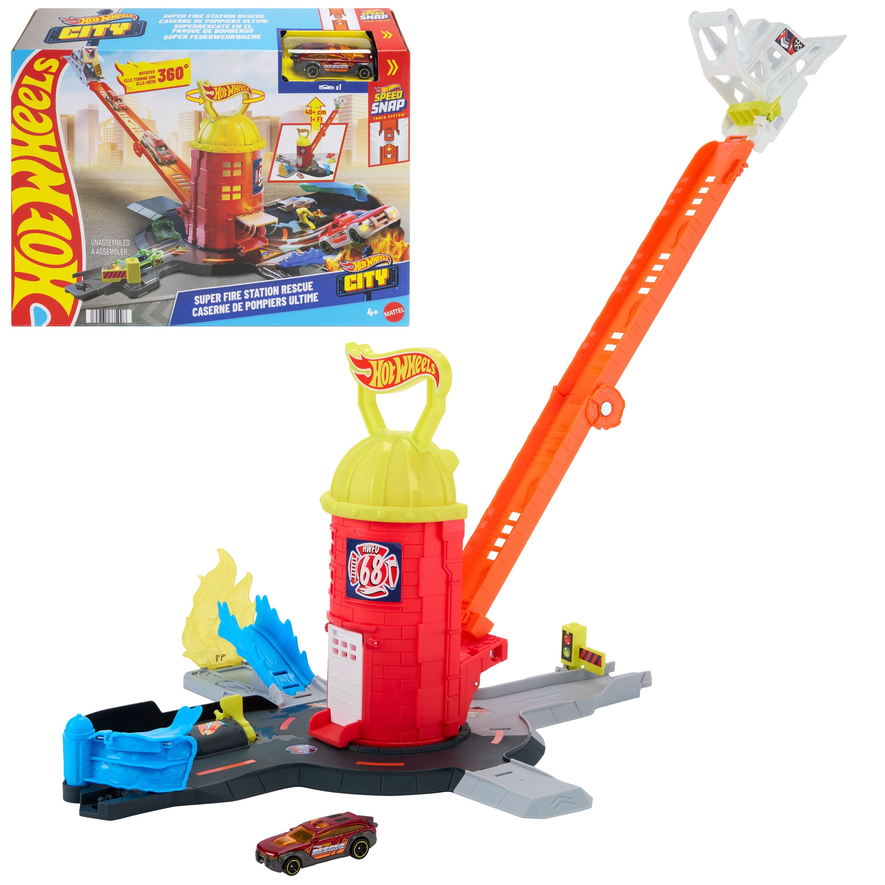 Hot Wheels City Pista de Brinquedo Super pista Corpo de Bombeiros