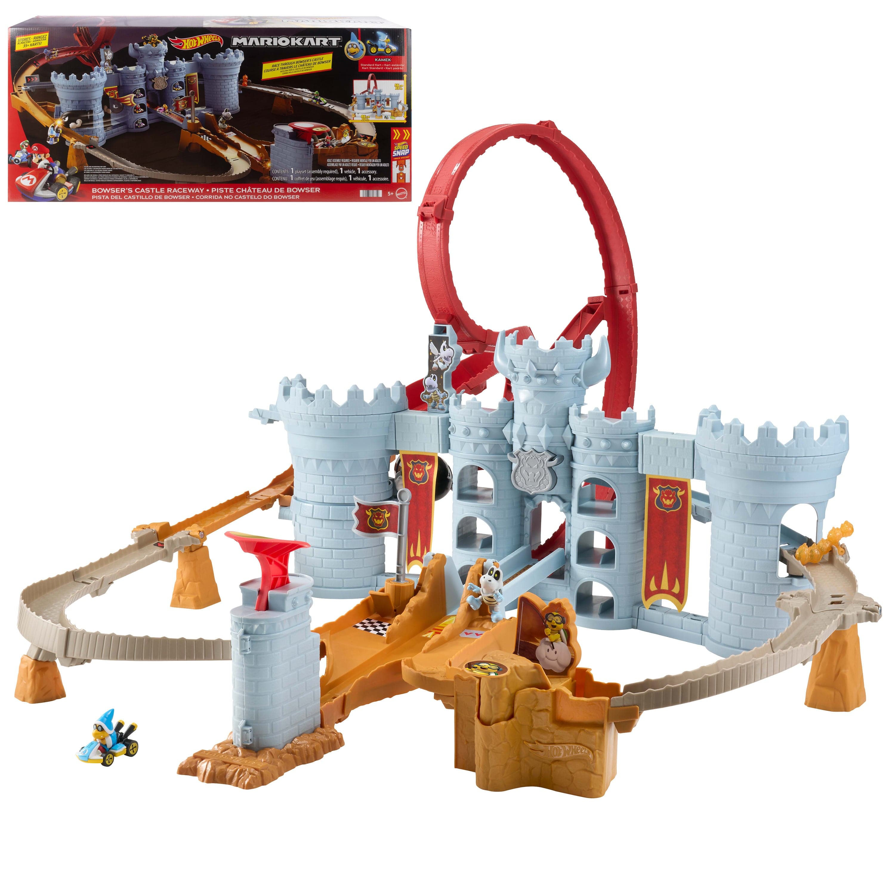 Hot Wheels Mario Kart Pista de Juguete castillo bowser