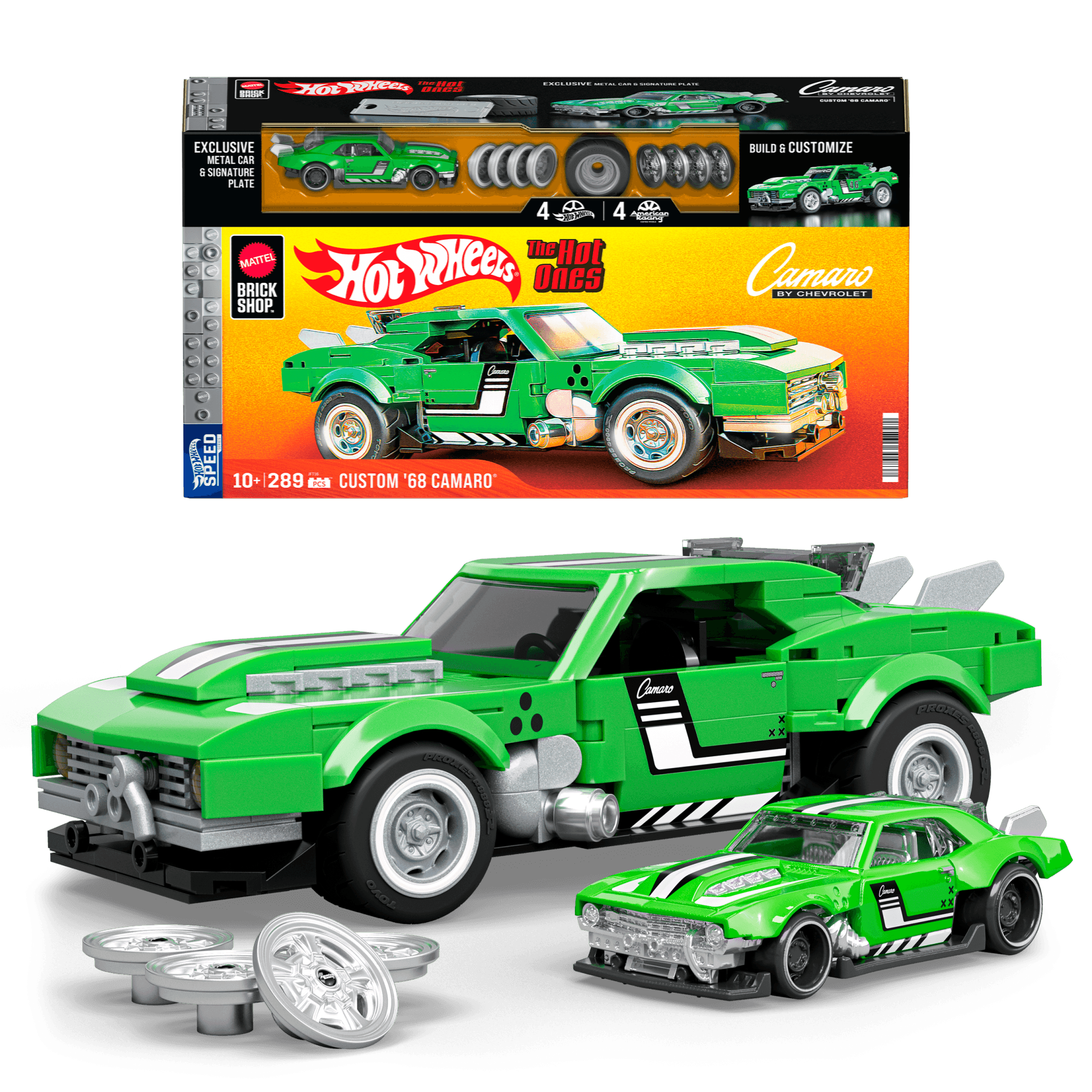 Mattel Brick Shop Hot Wheels Camaro Custom 1968, 289 Pièces, de Collect