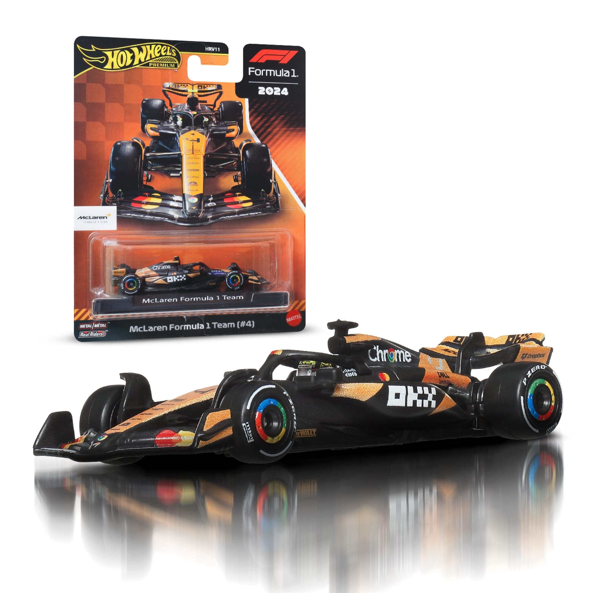 Hot Wheels Collector Vehículo de Juguete Hot Wheels Premium F1 McLaren #4 1:64 Coleccionistas