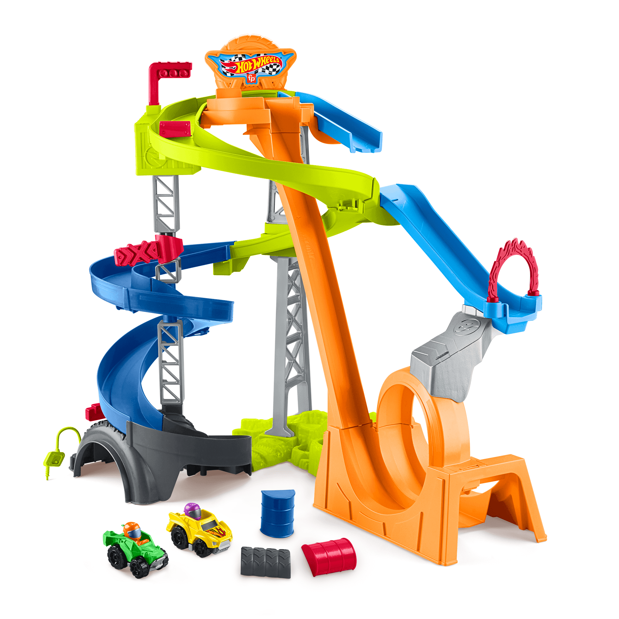 Little People Hot Wheels Juguete para Bebés Pista de Carreras y Choques