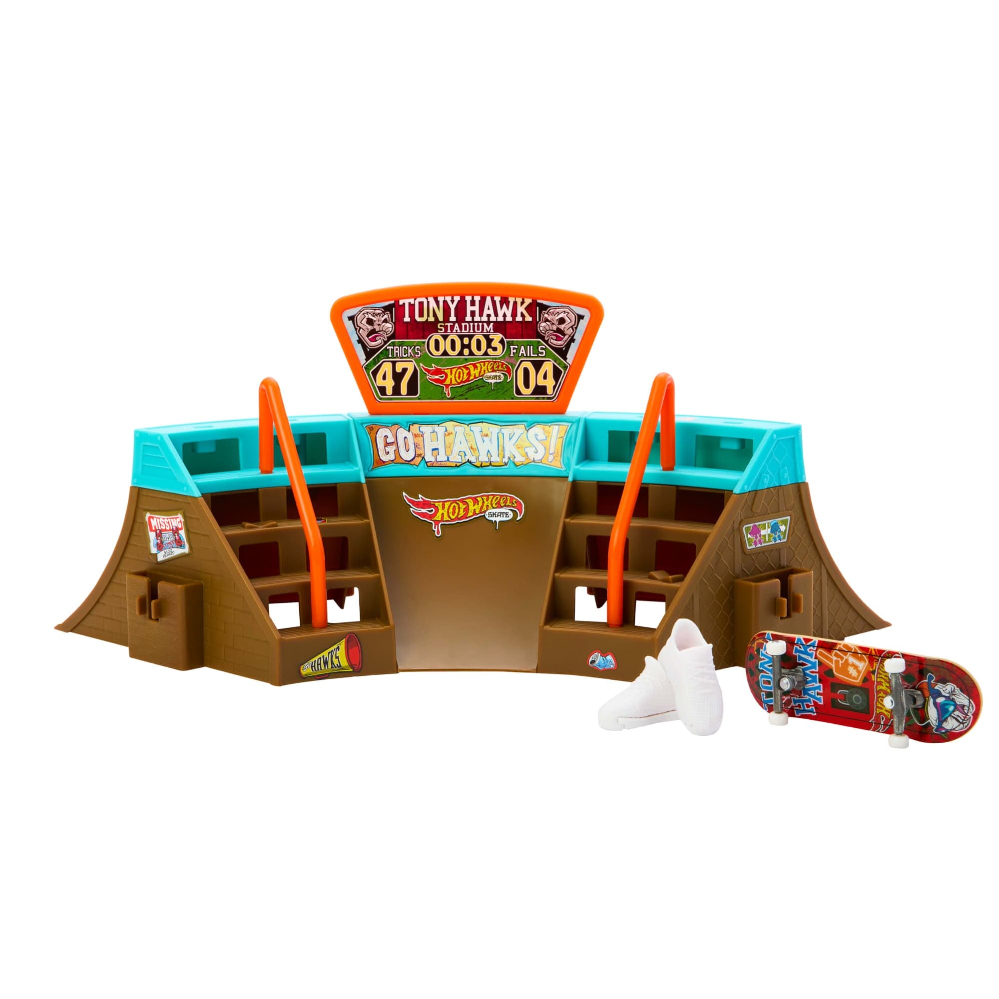 Hot Wheels Skate Pista de Juguete Set Estadio Tony Hawk