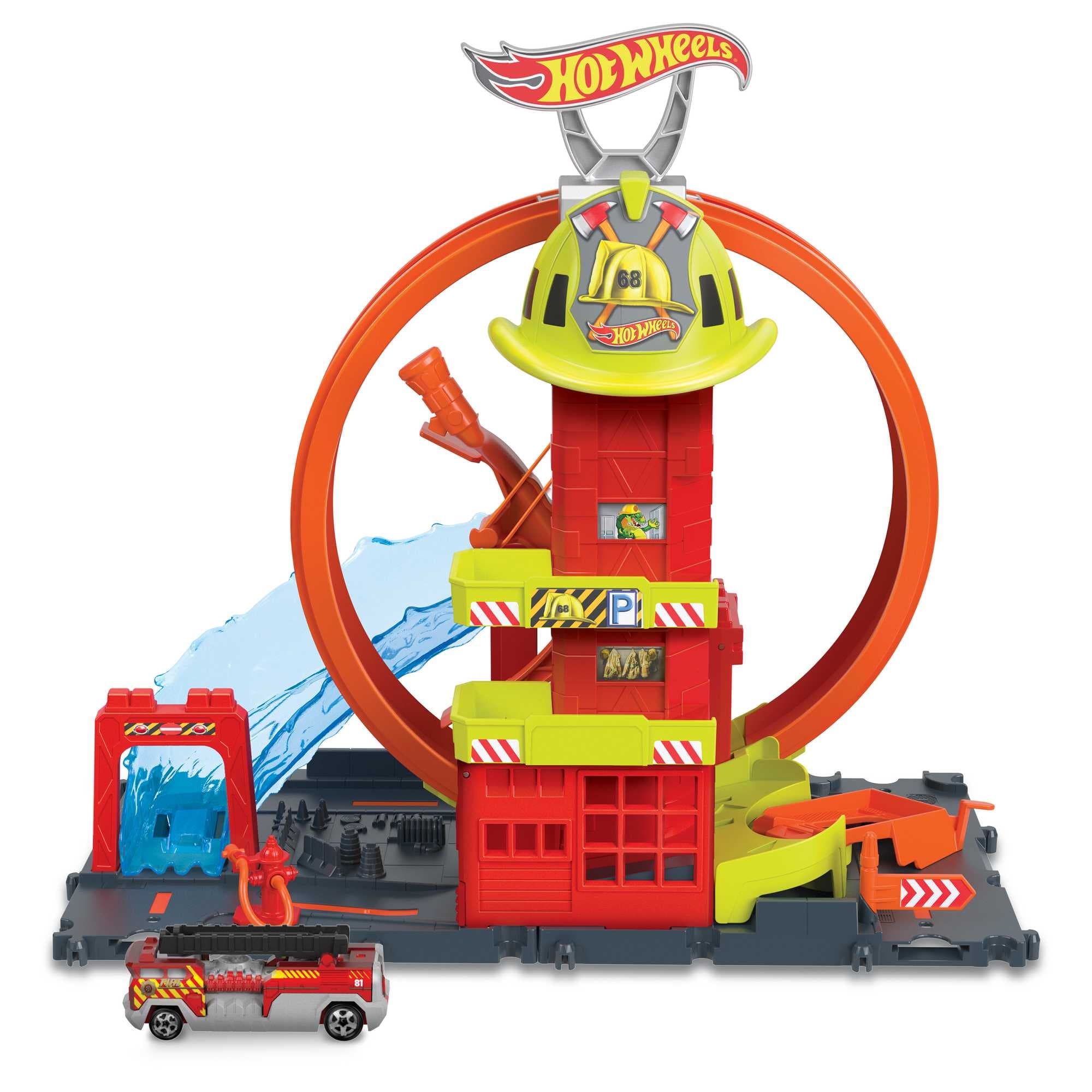 Hot Wheels City Pista de Juguete Súper Estación de Bomberos