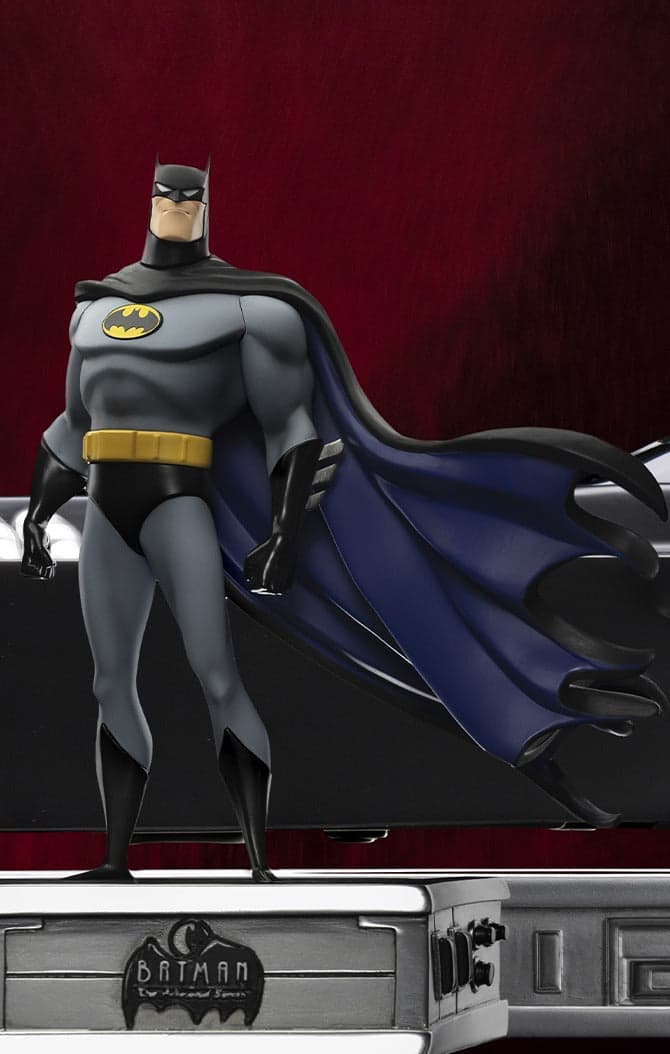 Batman and Batmobile Deluxe - Batman Animated Series - Art Scale 1/10 - Iron Studios