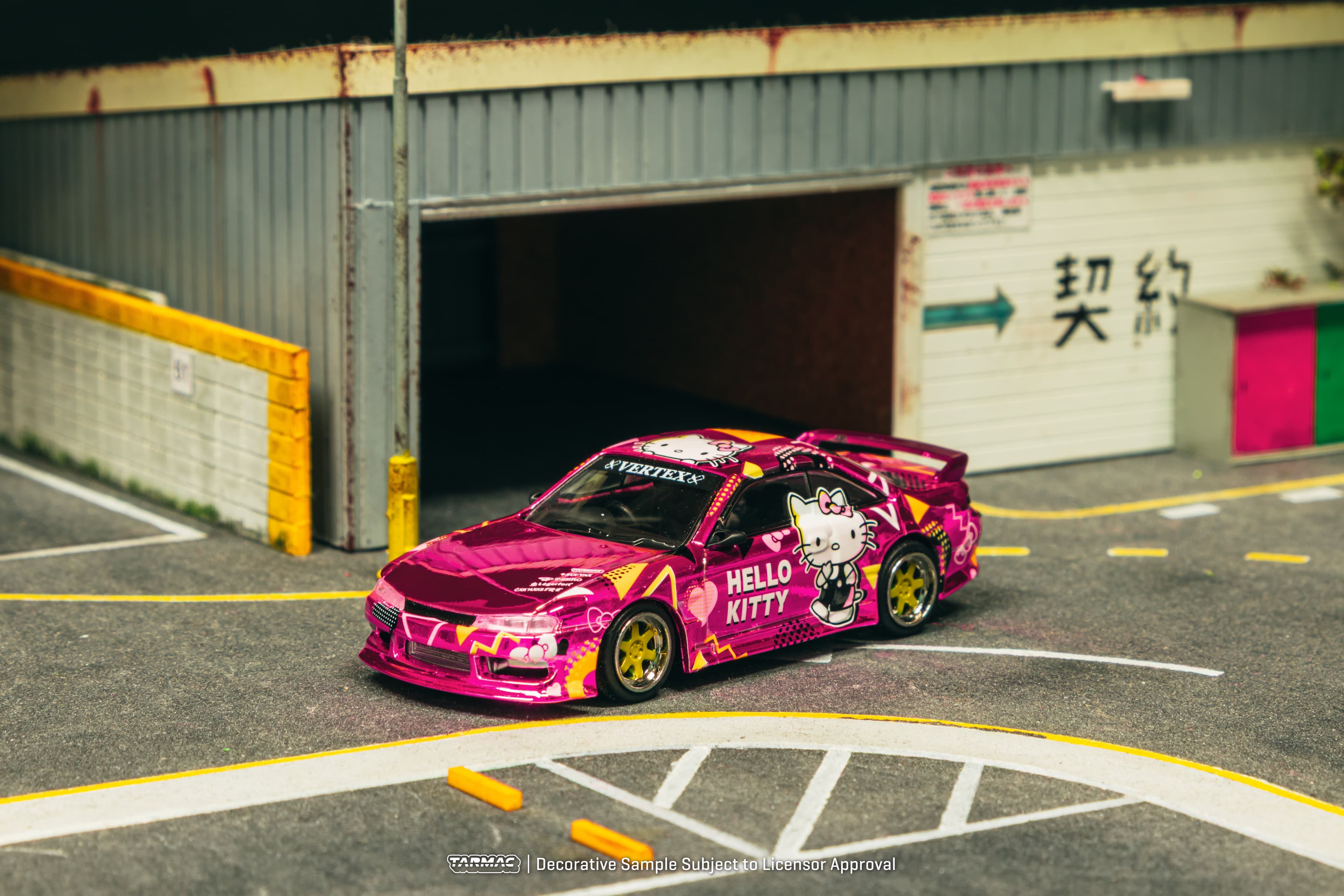 1/64 VERTEX Silvia (S 14) - Hello Kitty Pink Chrome China Special Edition - Tarmac Works GLOBAL64