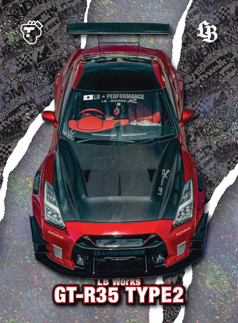 Tarmac Cards - LB Liberty Walk Collection Vol.1 - Special Parallel, LW-TA-13 Nissan R35 Type2 (Hanabi/99) - Special Edition