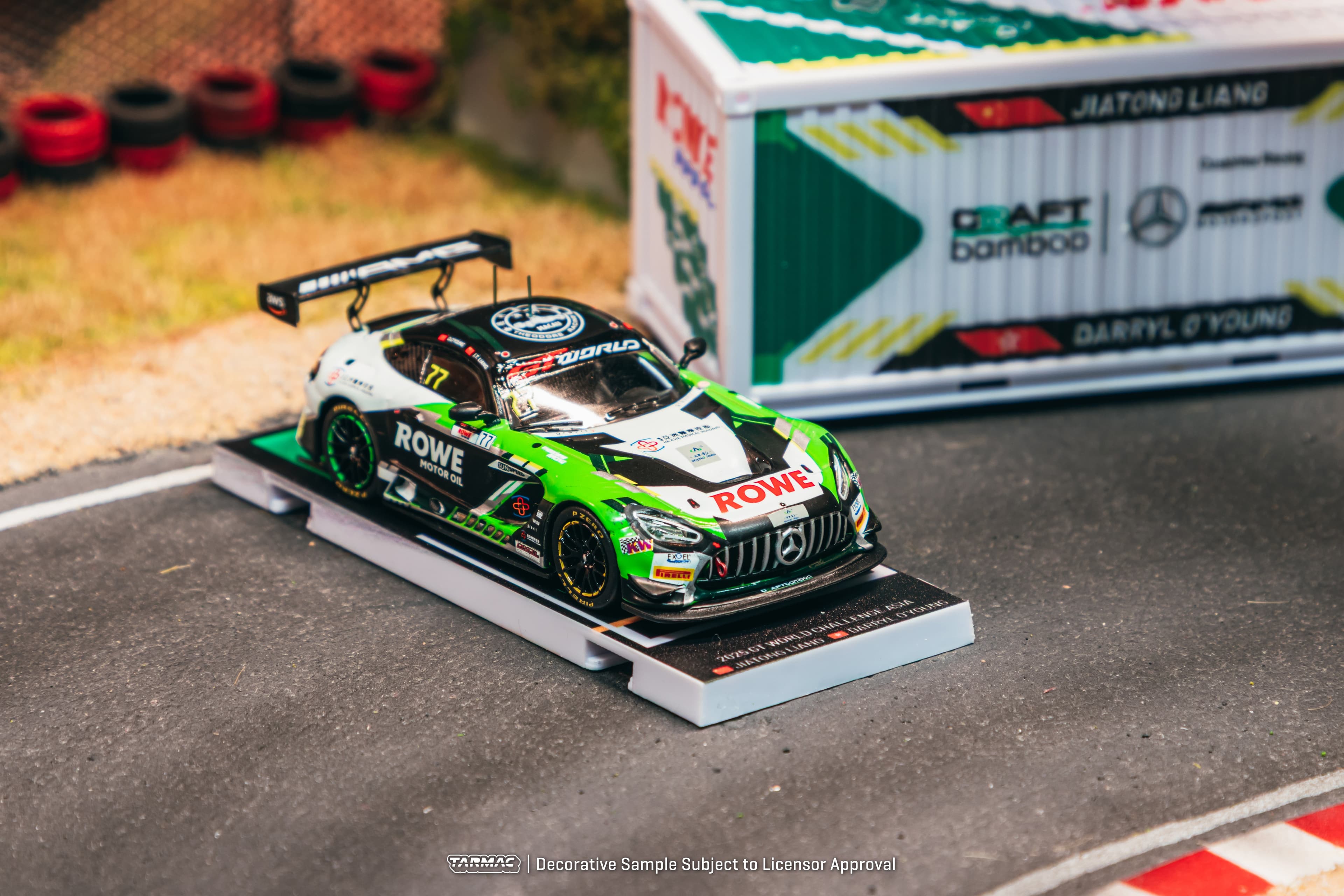 1/64 Mercedes-AMG GT3 GT World Challenge Asia 2025 - Beijing Season Finale Craft-Bamboo Racing #77 with Container - Craft-Bamboo Racing Special Edition - Tarmac Works HOBBY64