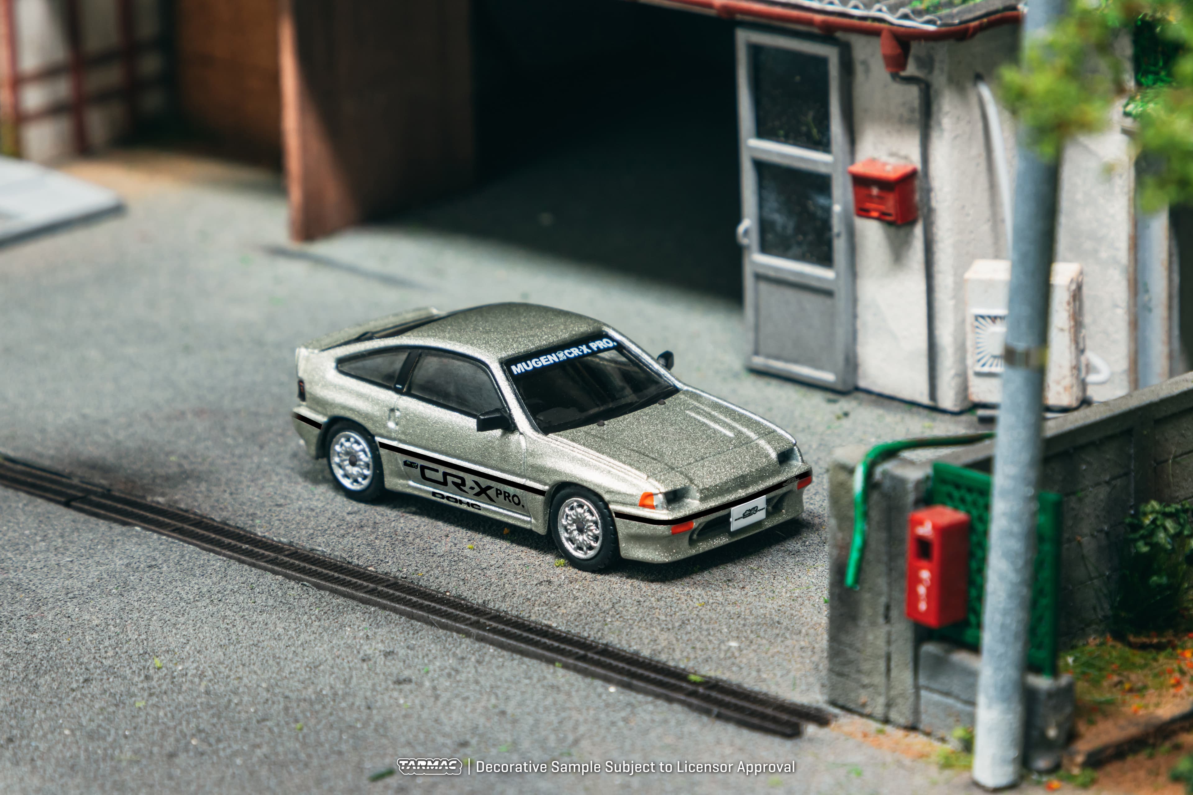 1/64 Honda Ballade Sports MUGEN CR-X Pro Silver with Tarmac Cards Combo Set - GLOBAL64