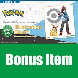 Pokémon Hilbert with Victini ARTFX J STATUE Illustration Board (by Hitoshi Ariga)