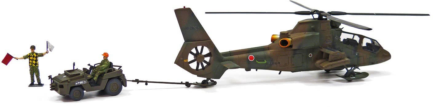 1/72 JGSDF Observation Helicopter OH-1 & Towing Tractor Set