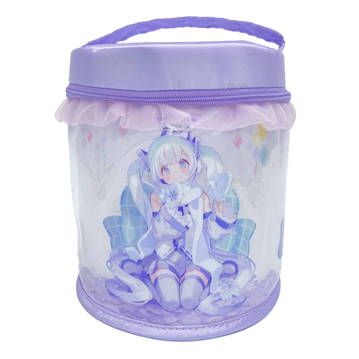 Hatsune Miku Clear Vanity Pouch -SNOW MIKU Sky Town ver.- B: Purple