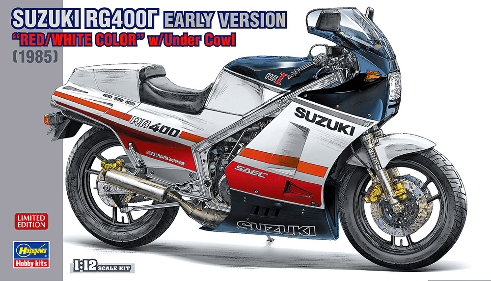 1/12 Suzuki RG400 Early Model Red / White Color w/Under Cowl