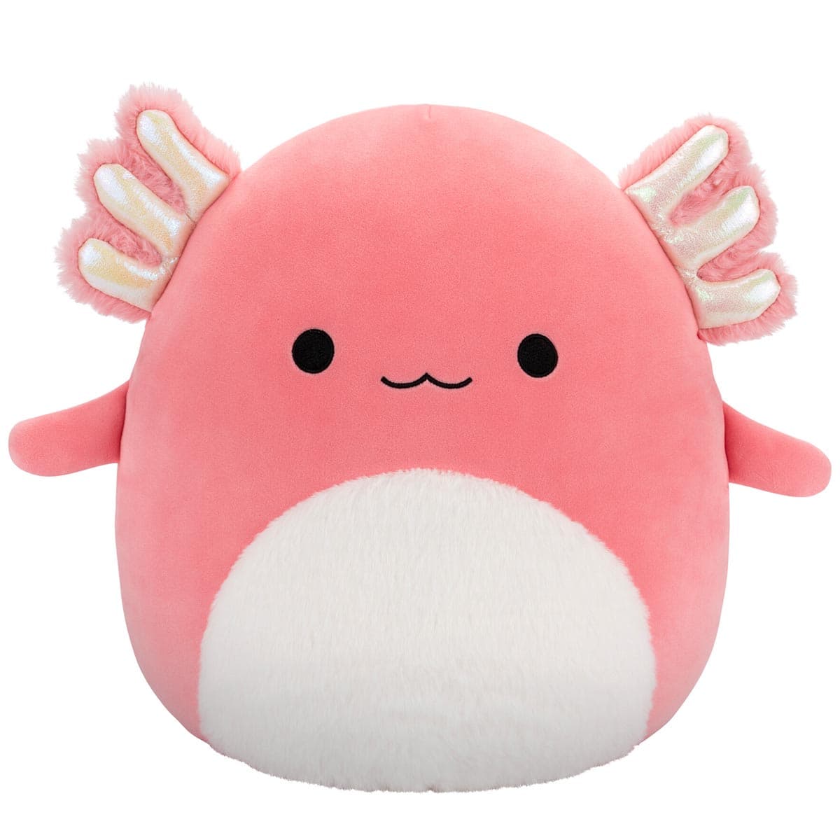 Archie the Pink Axolotl with White Fuzzy Belly