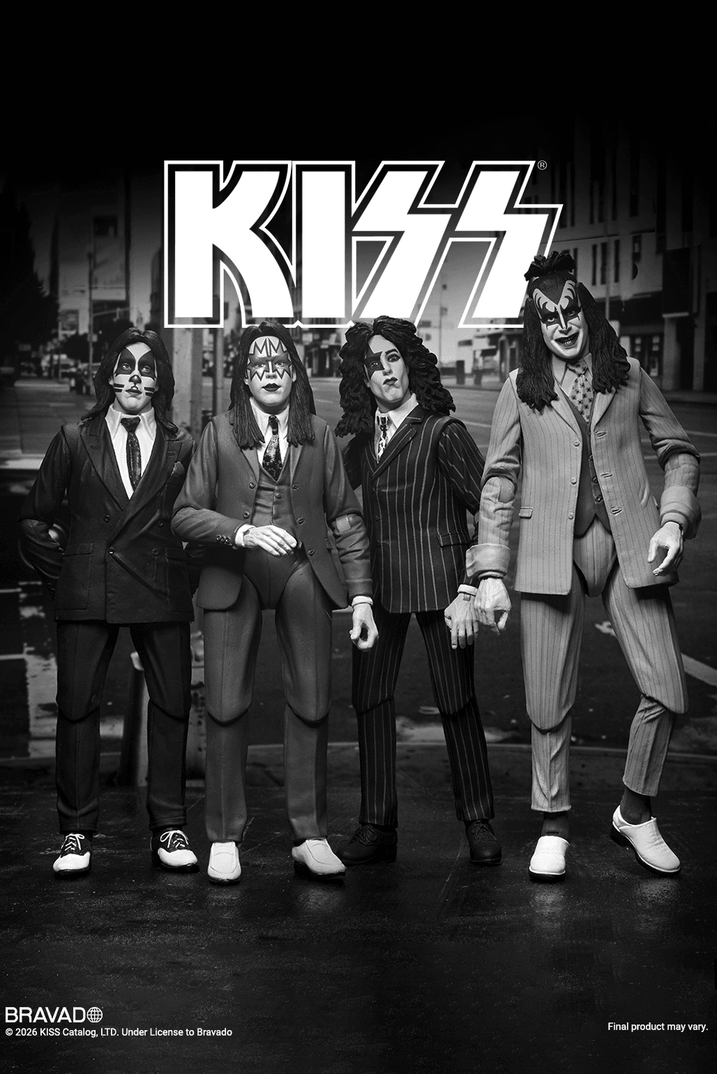 KISS - Dressed to Kill Album Cover 7" Scale Action Figure 4-Pack (PRE-ORDER)