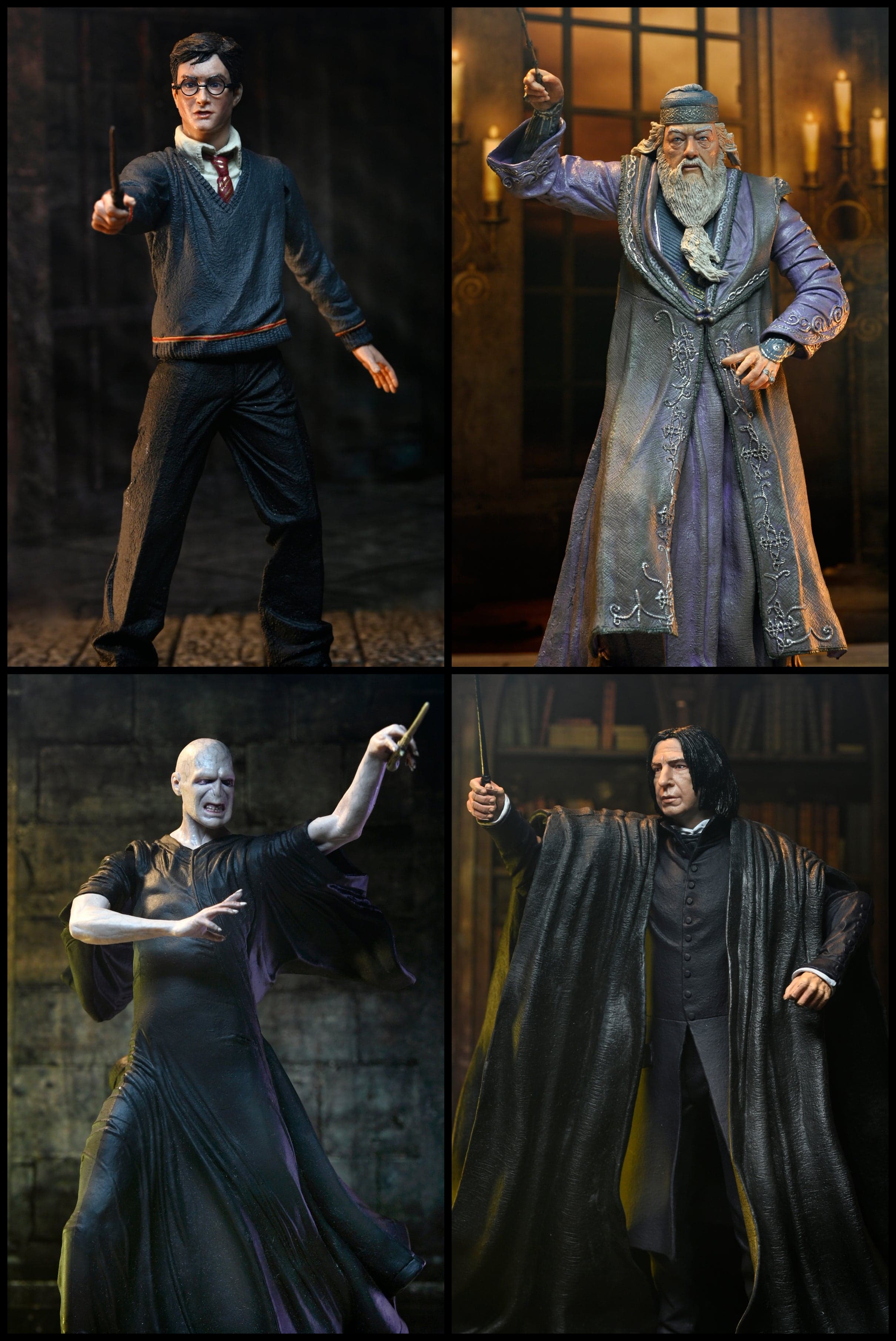 Harry Potter - Legacy Collection 7" Scale Action Figure Bundle (Harry Potter, Albus Dumbledore, Severus Snape & Voldemort)