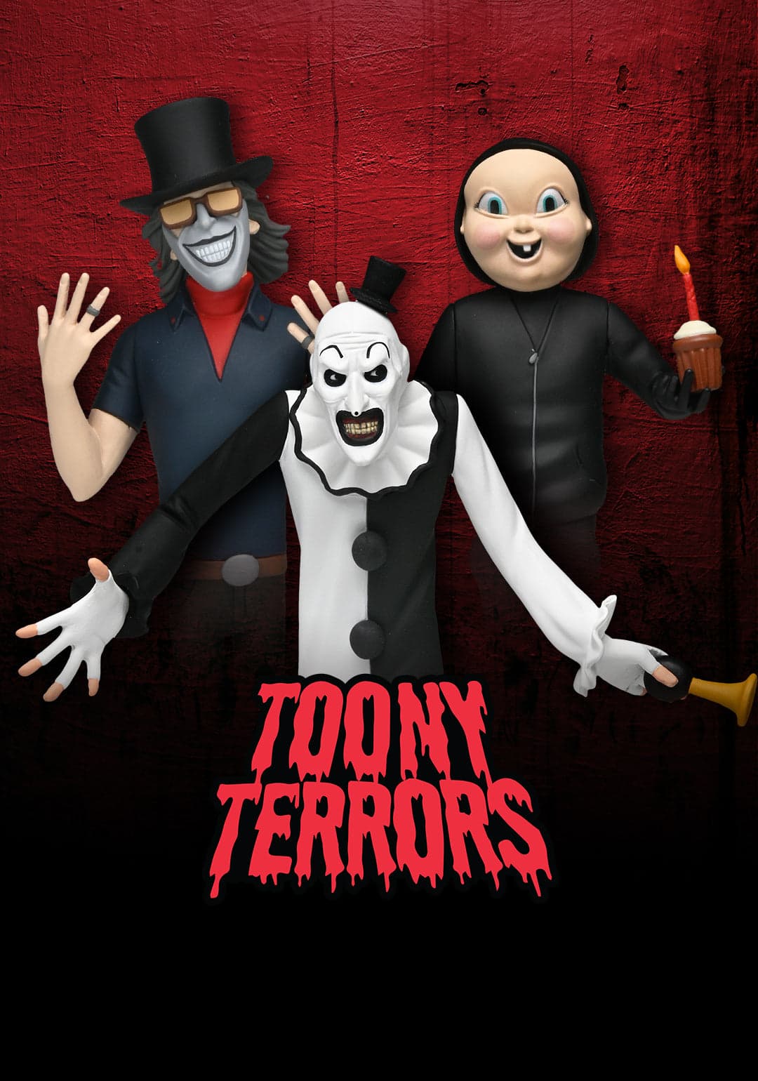 Toony Terrors 6" Scale Action Figure Bundle - Art the Clown, The Grabber, & Babyface Killer