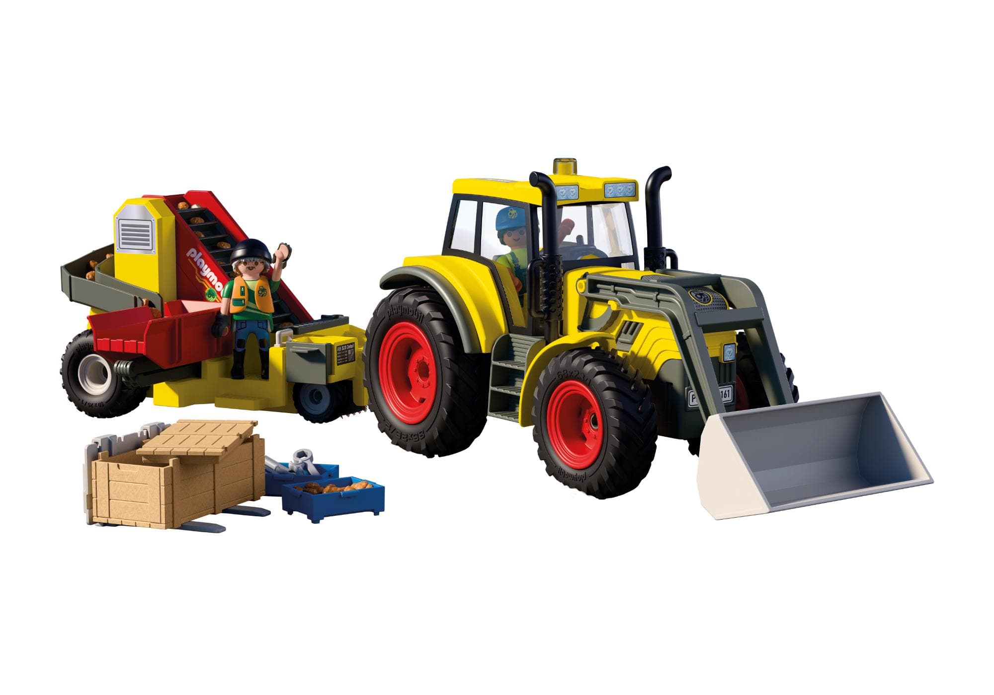 Large Tractor with Potato Harvester