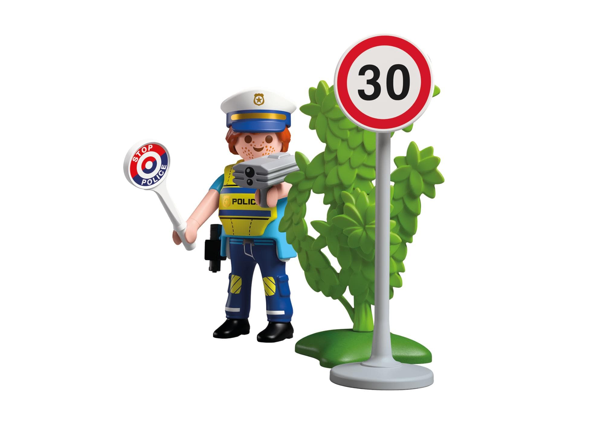 Police officer with speed detector