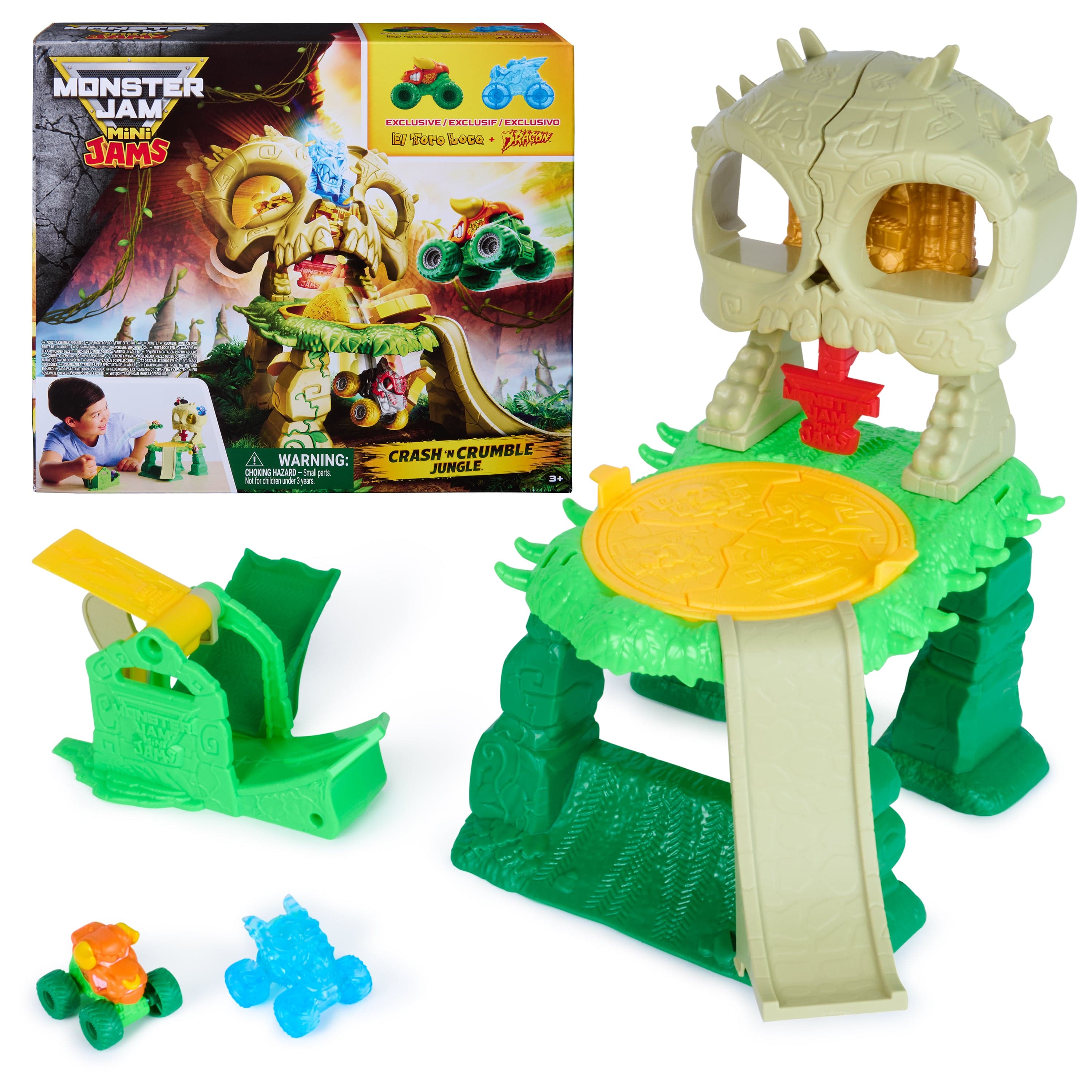 Monster Jam Mini Jams Crash & Crumble Skull Escape Playset
