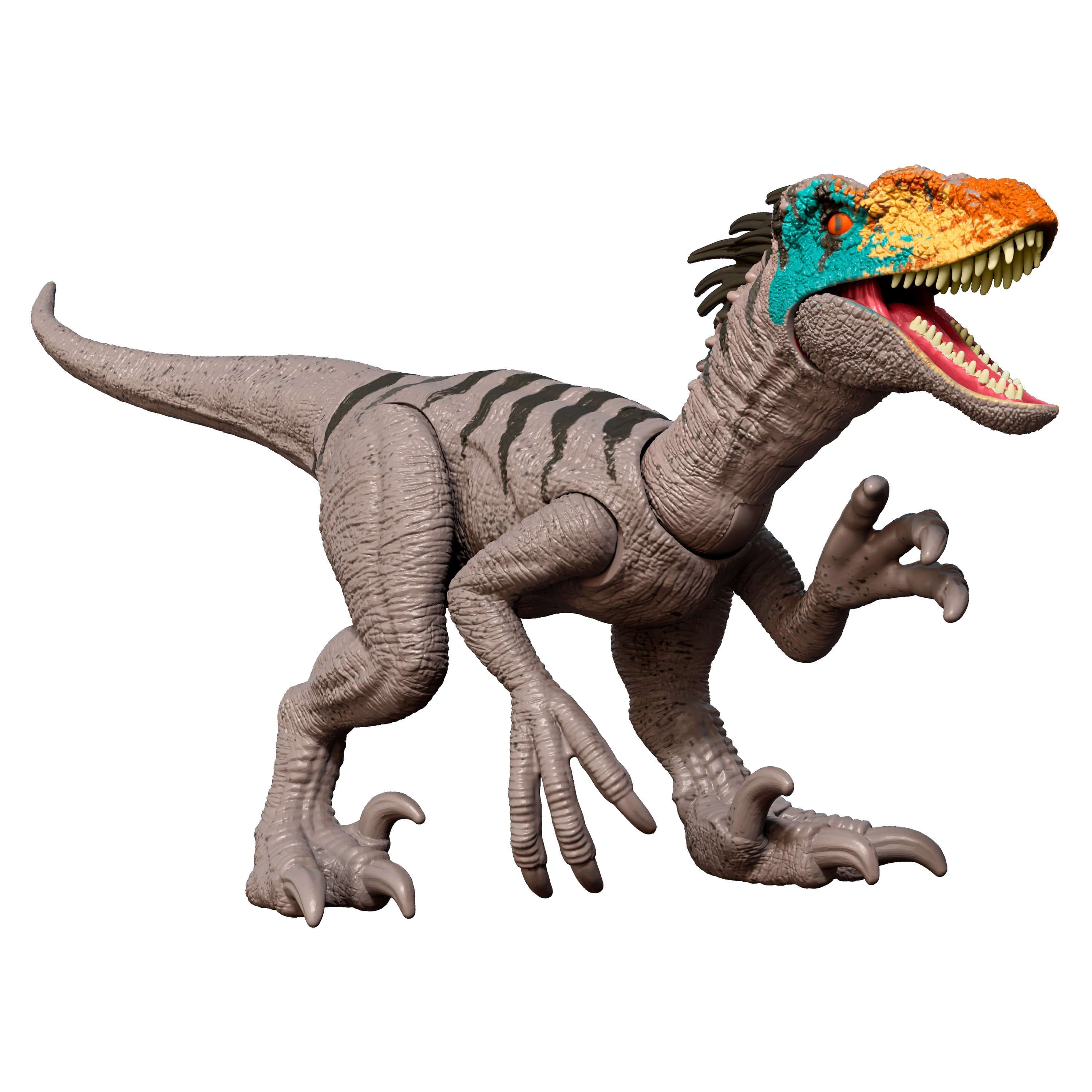 Figurine de Dinosaure Vélociraptor Meute enragée Monde Jurassique, Jouet Authentique, Jeu Numérique