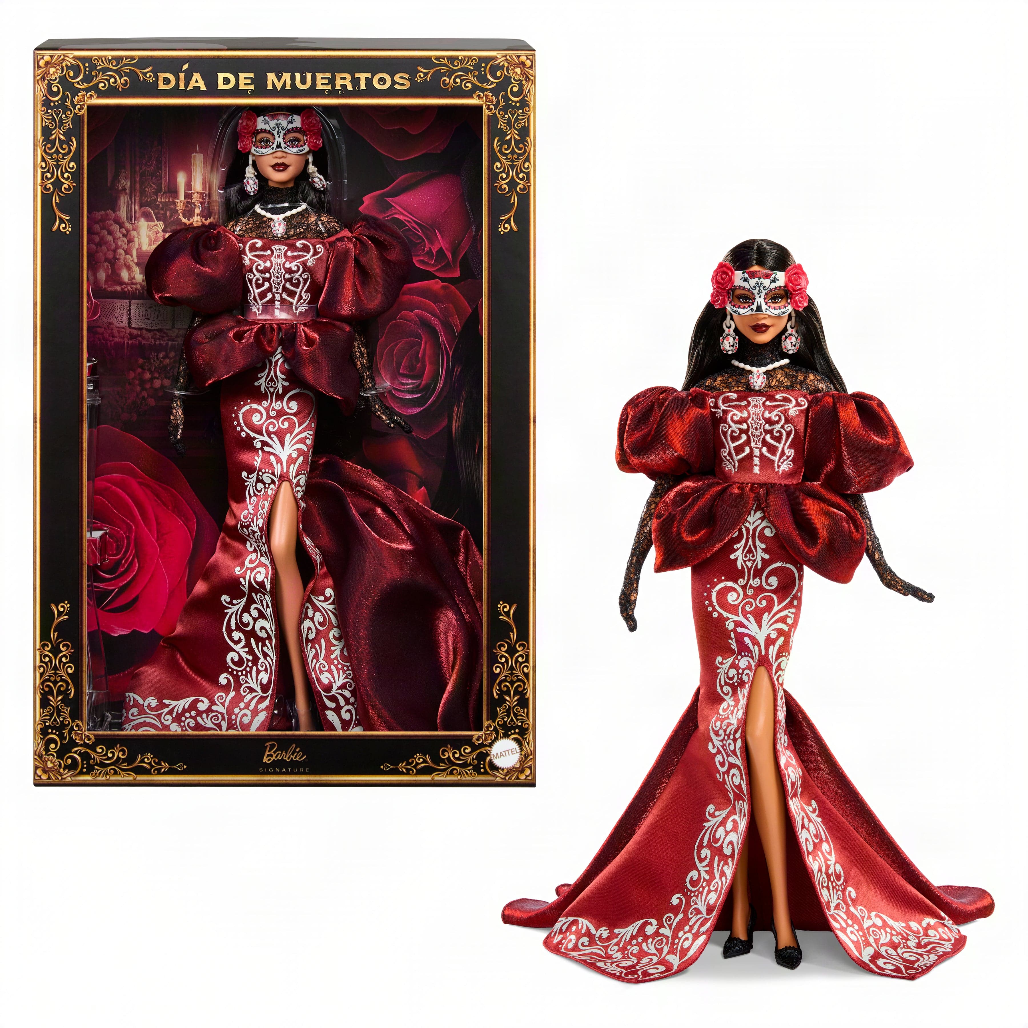 Barbie-Poupée Barbie Día de Muertos 2026-Robe Sirène, Masque Amovible