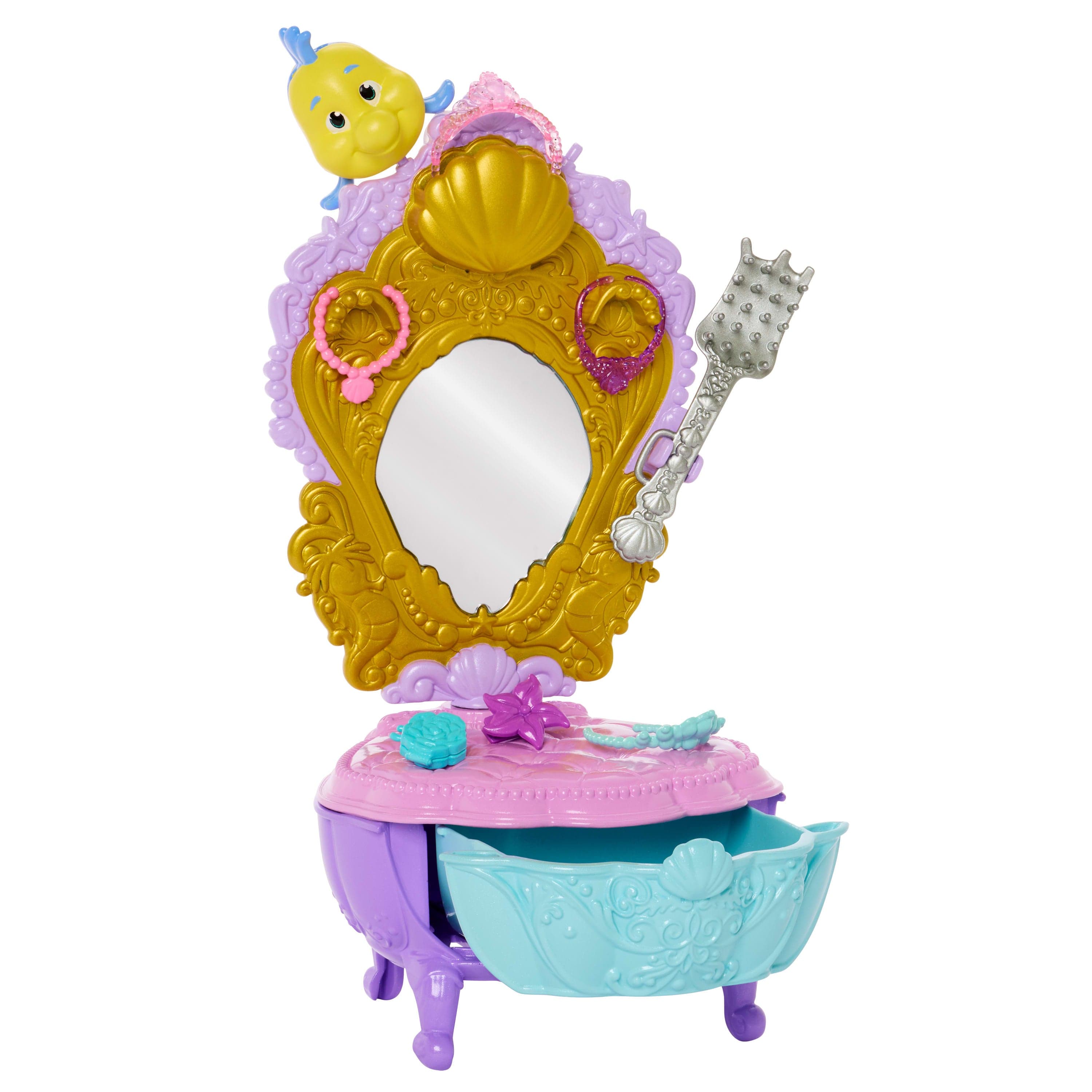 Disney Princess Enchanted Stories Ariel 2-In-1 Mermaid Vanity & Throne Set With Friend & Accessories