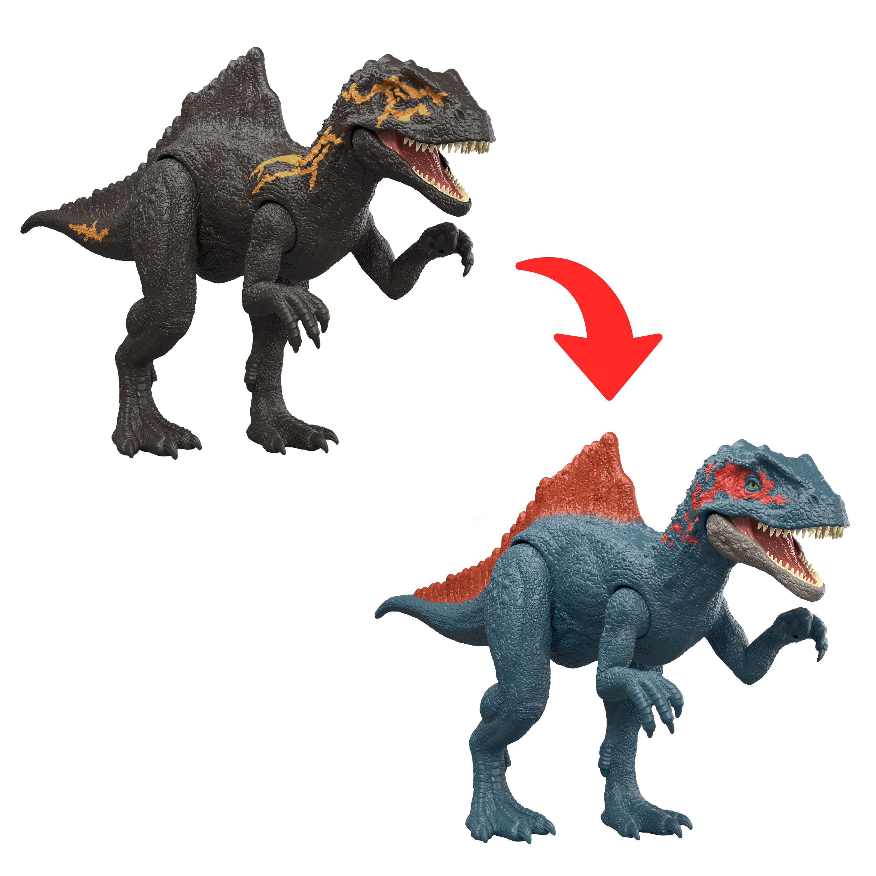 Figurine Articulée Concavenator Révélation Dino de Luxe Jurassic World, Jouet à Peler Changeant de Couleur