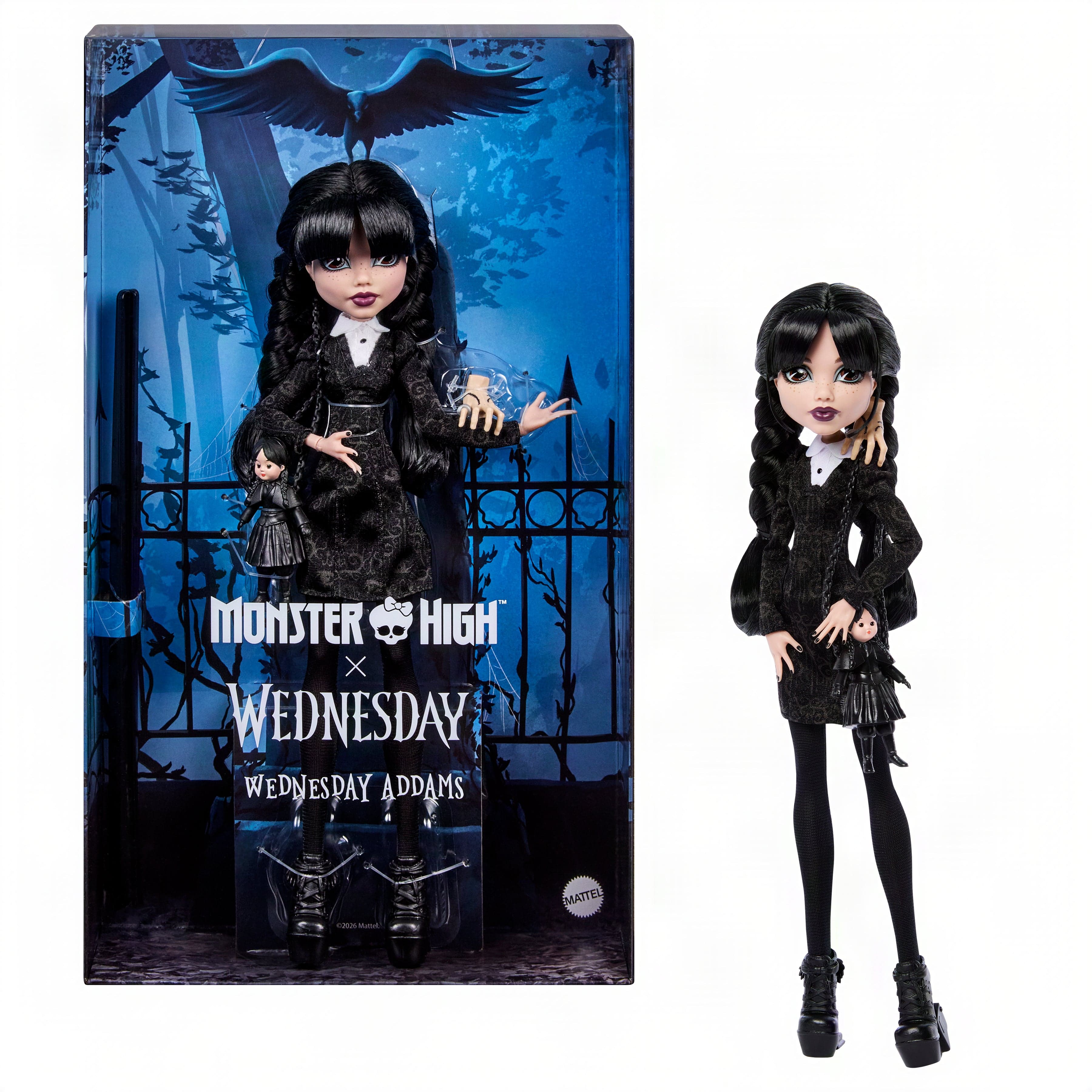 Monster High X Mercredi Poupée Mercredi Addams Robe Noire