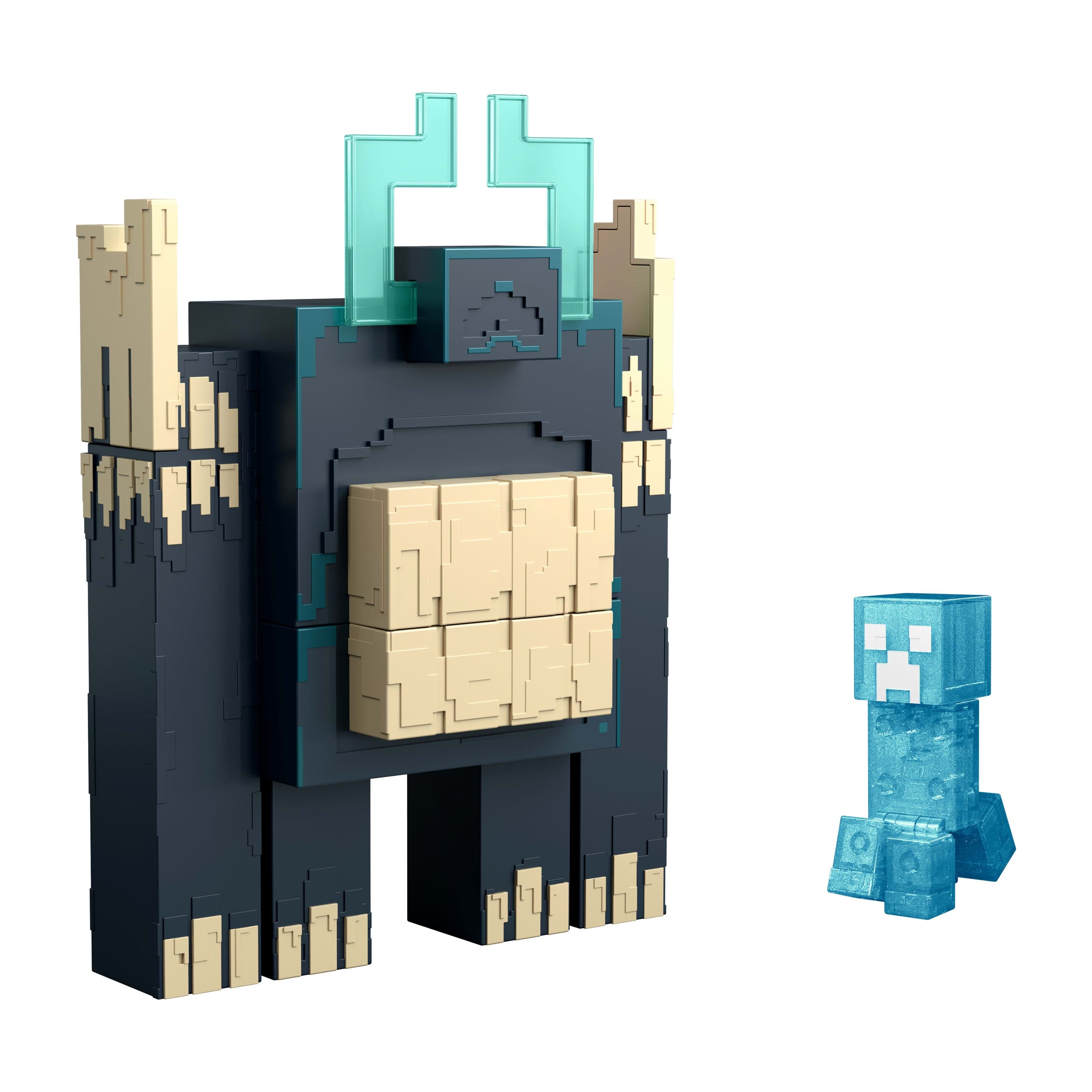Mattel Minecraft dungeons Ii Twisted Warden Figurine Avec Variations Lumineuses et Sonores, Attaque Musclée et Effet Pixélisé
