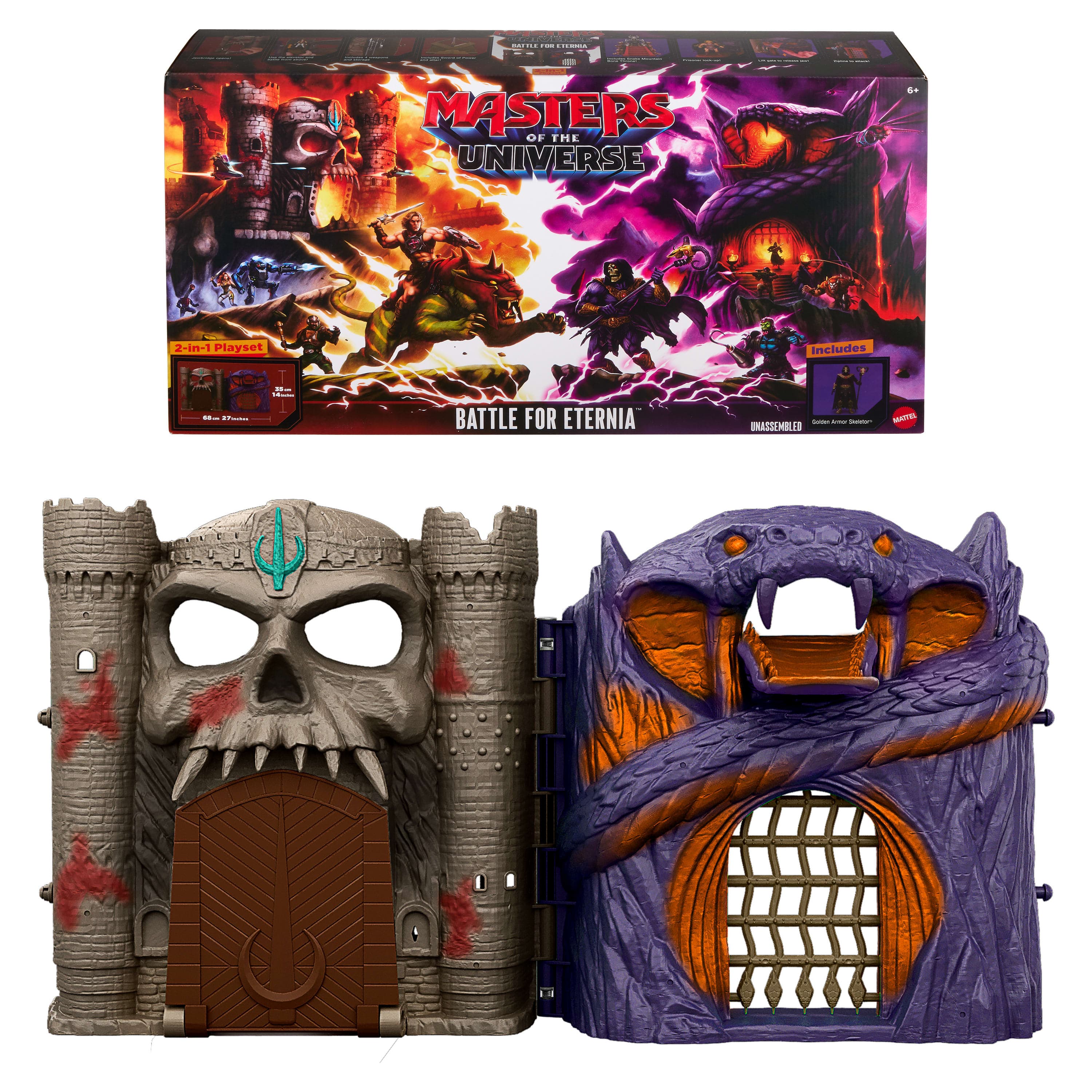 Masters Of The Universe Battle For Eternia Playset, Castle Grayskull, Snake Mountain & Skeletor
