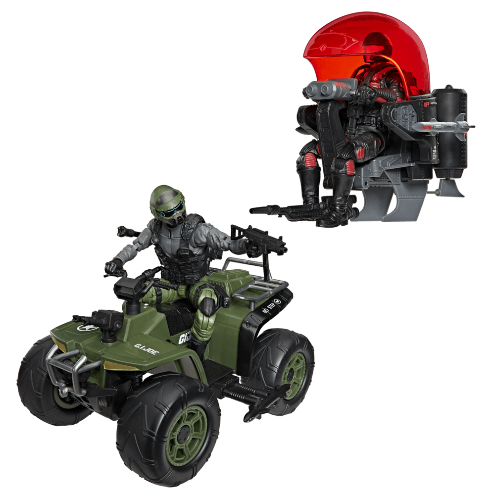 G.I. Joe Classified Series #218, Snake Eyes & Varmint ATV Vs. Stealth Viper & Cobra Stealth Flight Pod (Trubble Bubble)